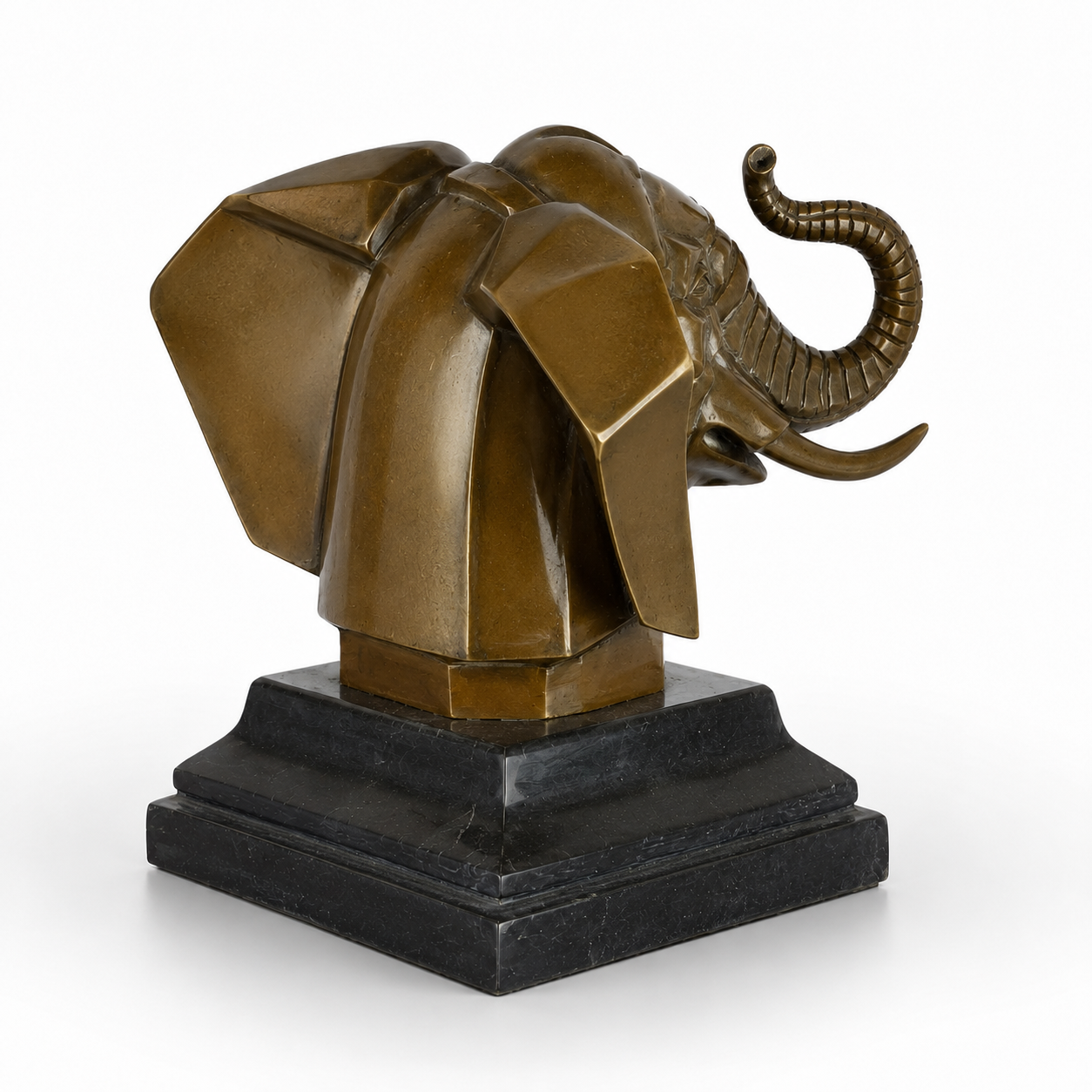 Elephant Head Sculpture | Handcrafted Bronze Decor