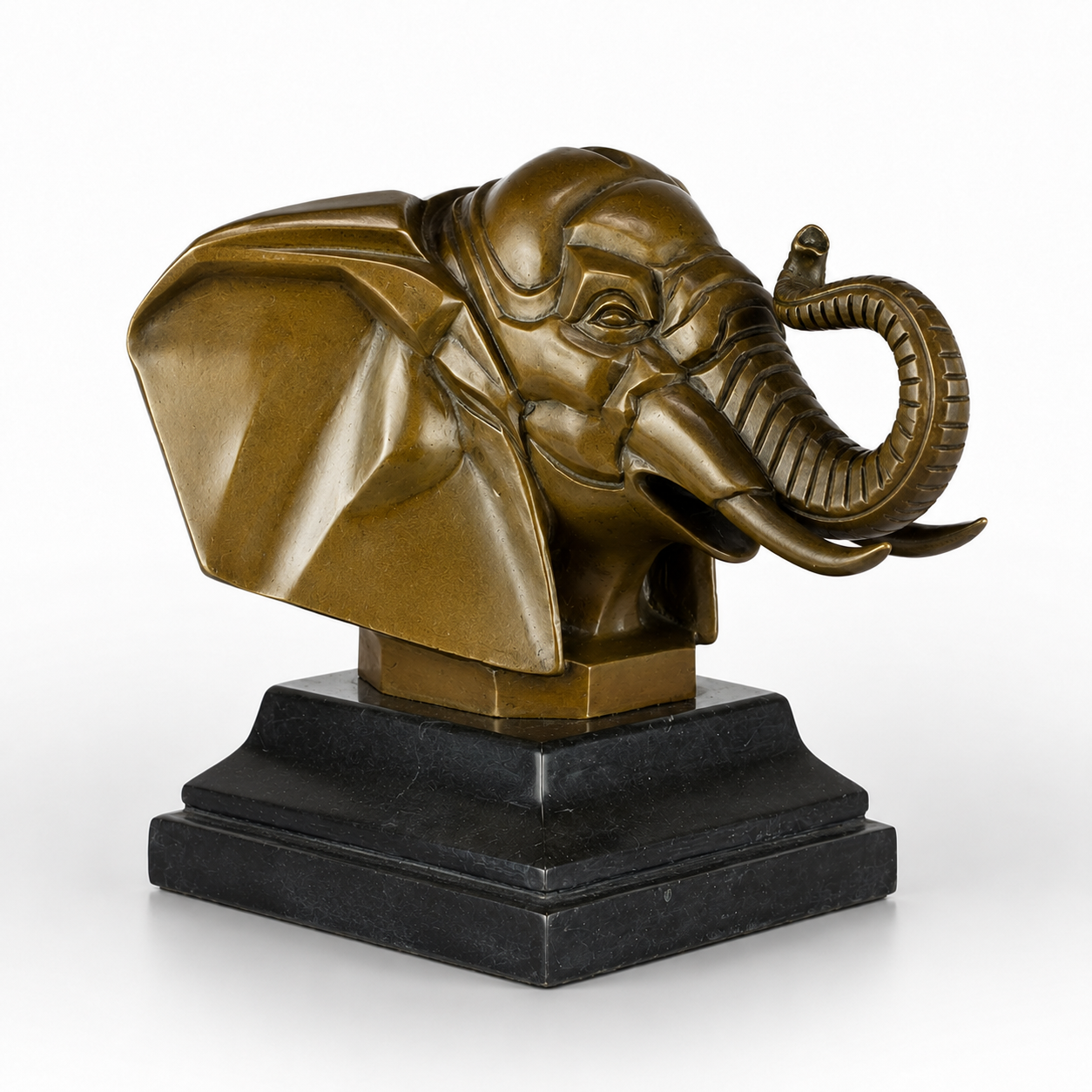 Elephant Head Sculpture | Handcrafted Bronze Decor