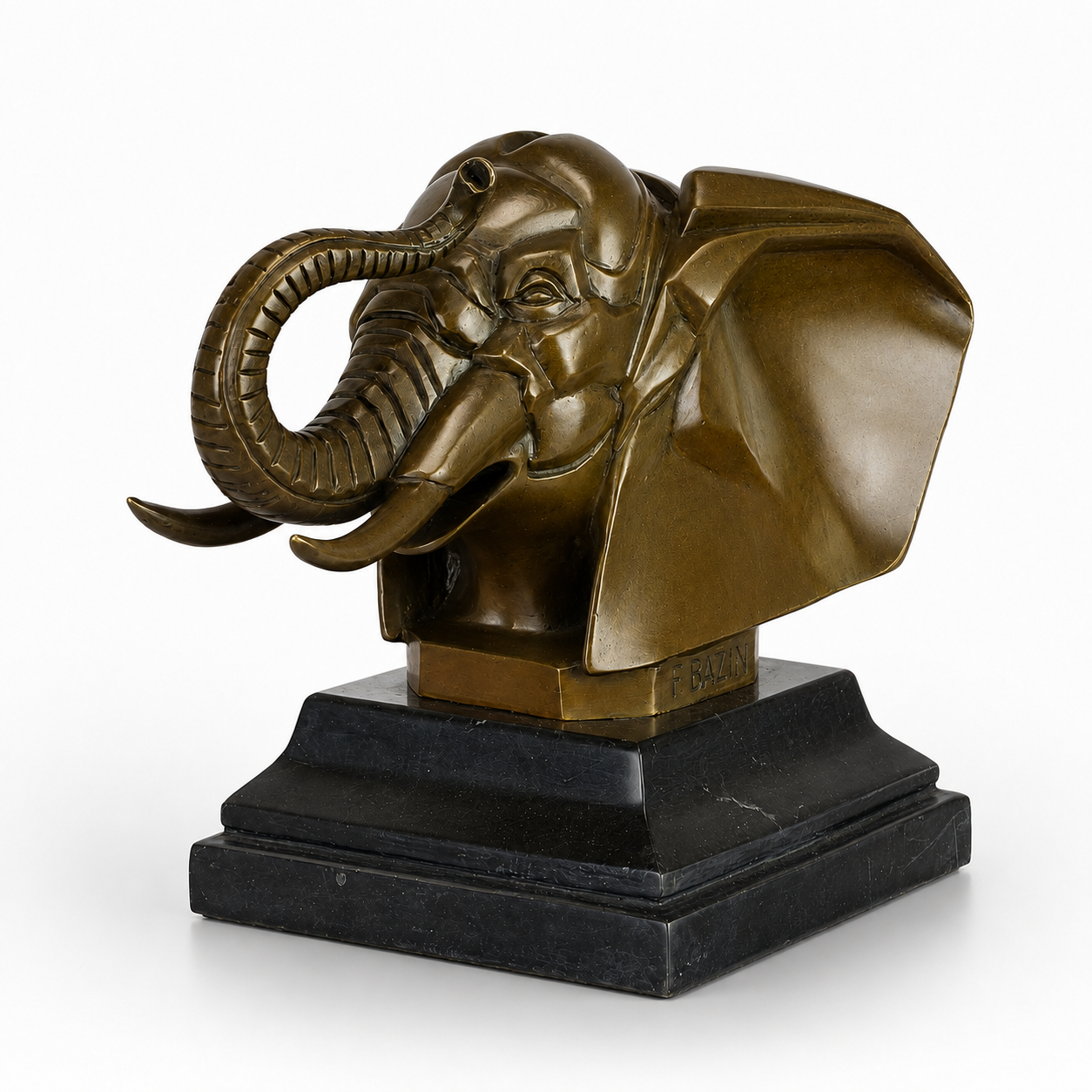 Elephant Head Sculpture | Handcrafted Bronze Decor