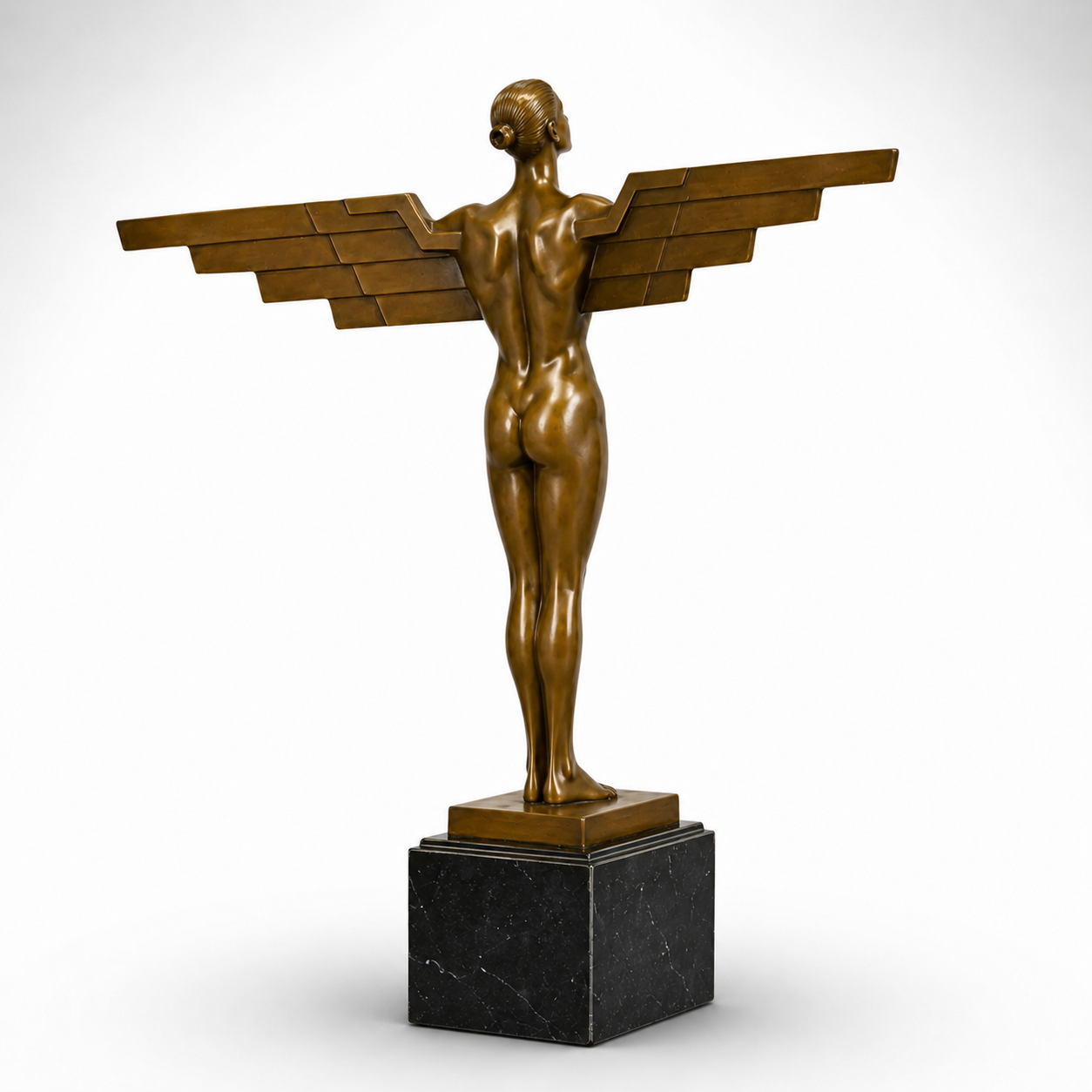 Winged Male Figure | Handcrafted Bronze Decor | Unique Home Accent