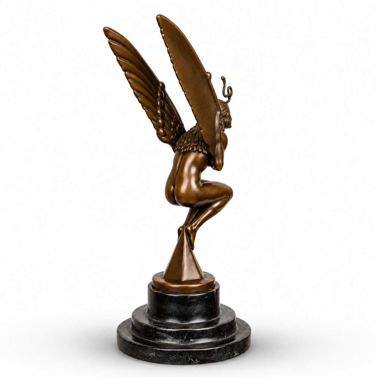 Winged Egyptian Figure | Handcrafted Bronze Decor