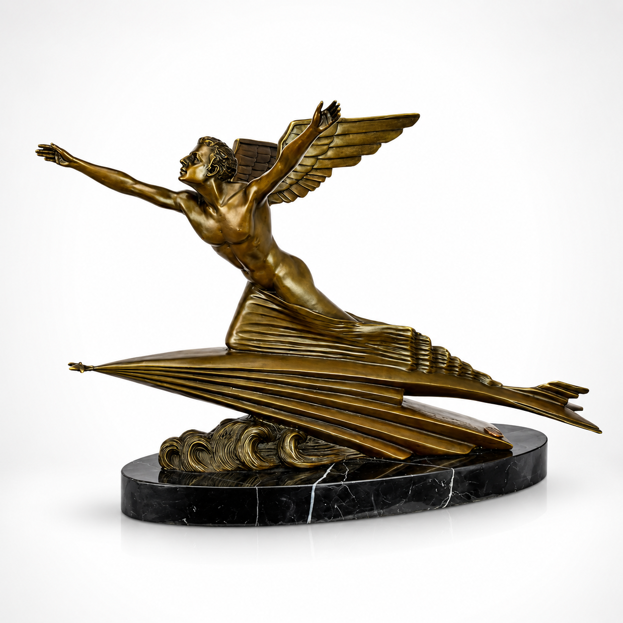Winged Mercury Sculpture | Handcrafted Bronze Decor