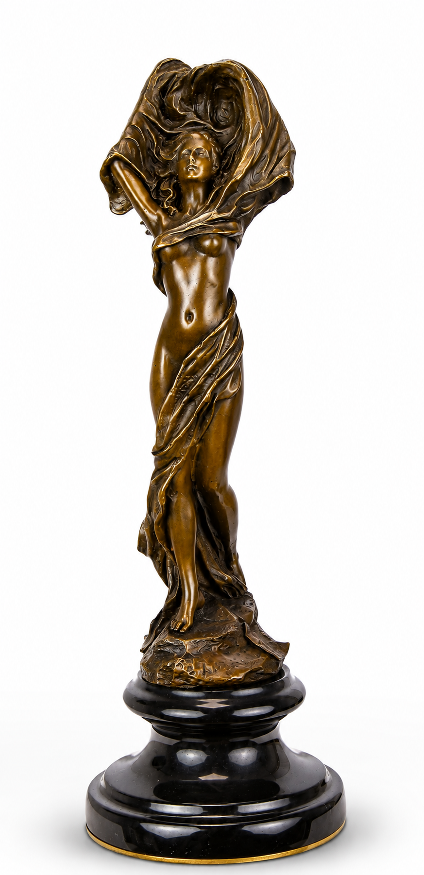 Scarf Dancer (brass Plate Underneath | Handcrafted Bronze Decor