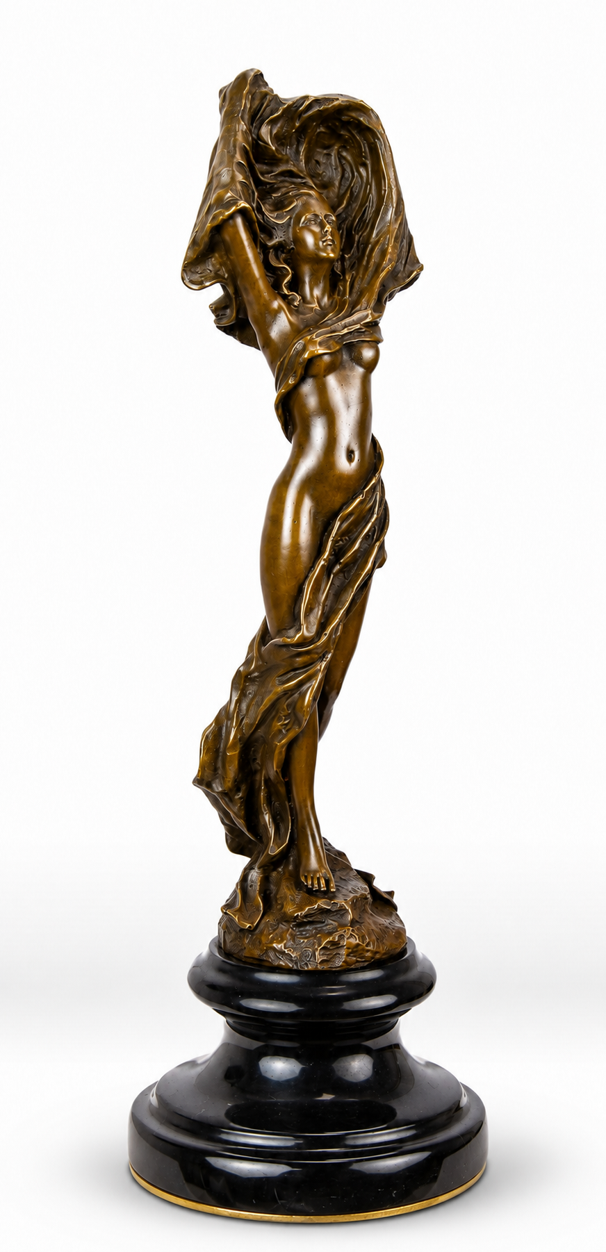 Scarf Dancer (brass Plate Underneath | Handcrafted Bronze Decor