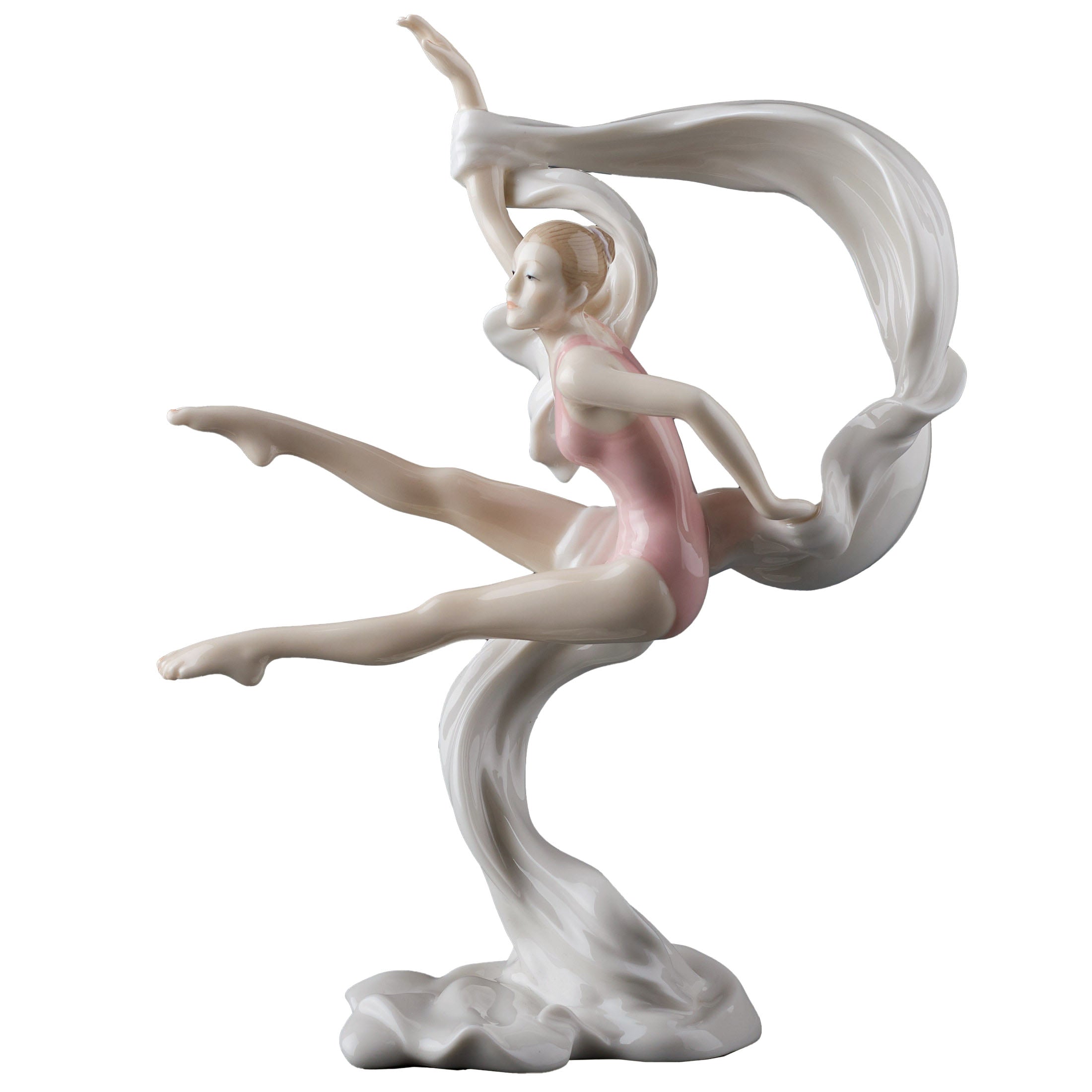 Modern Dance Female Jump With Ribbon