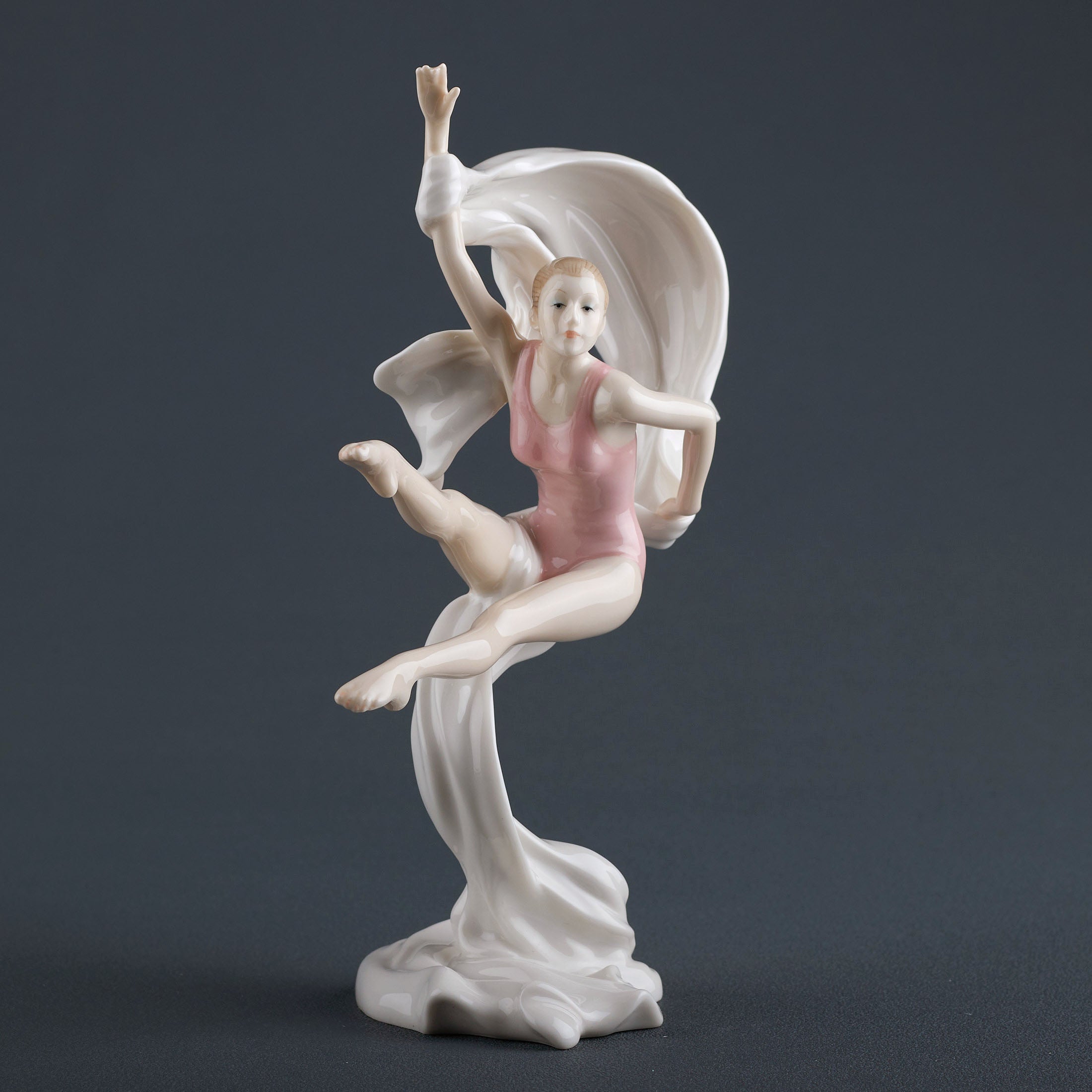 Modern Dance Female Jump With Ribbon