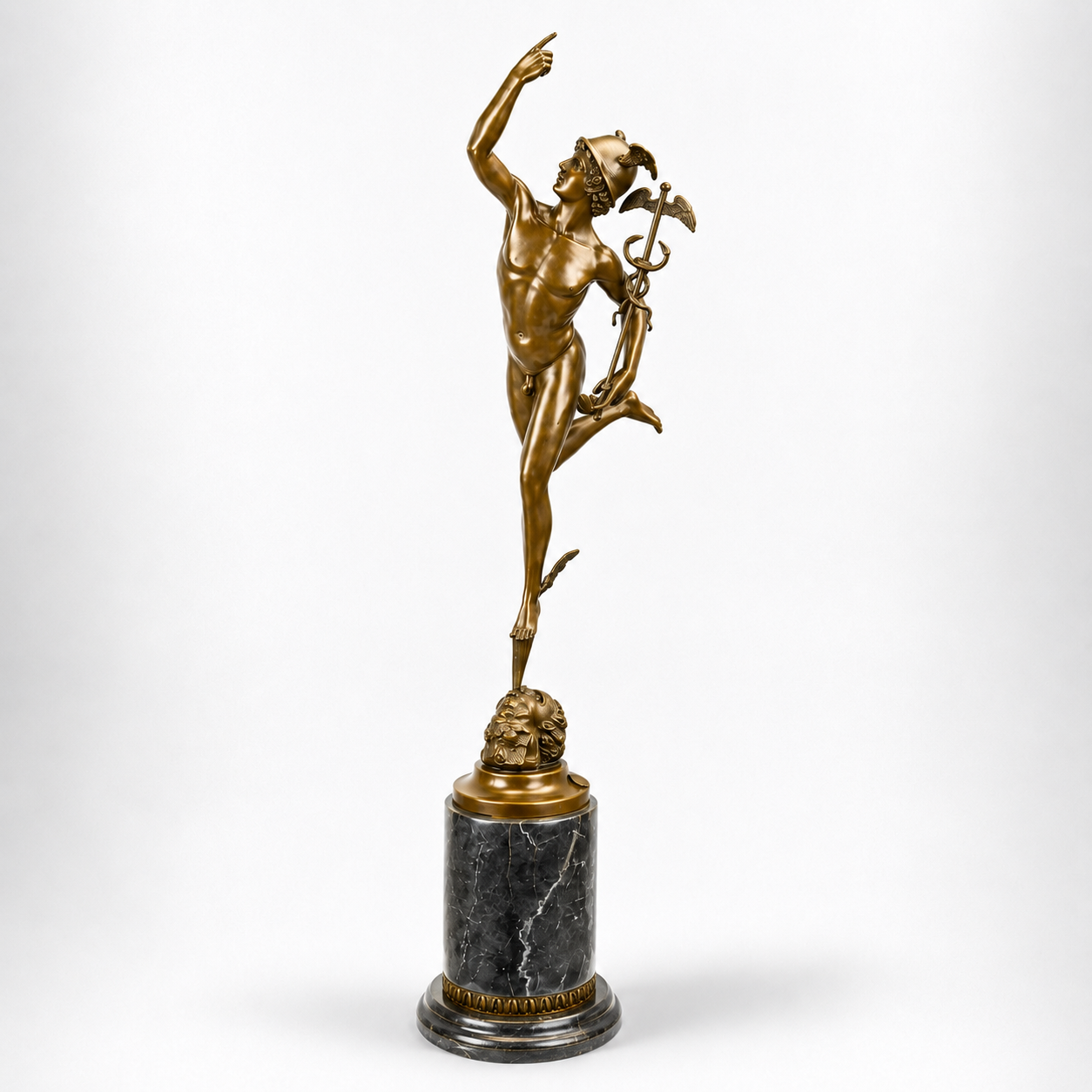 Ascending Hermes Figure | Handcrafted Bronze Decor