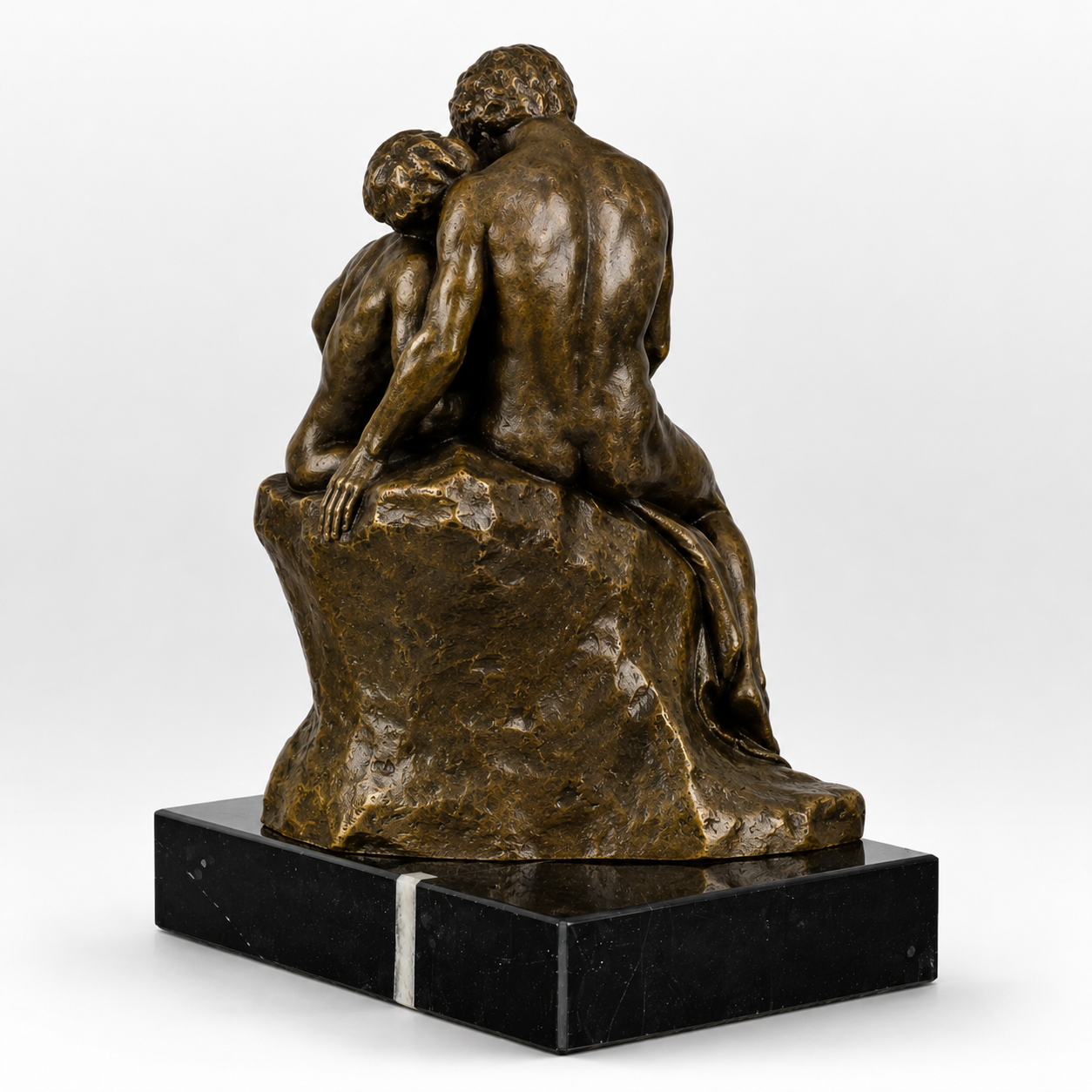 Embracing Lovers Sculpture | Handcrafted Bronze Decor | Gift Idea