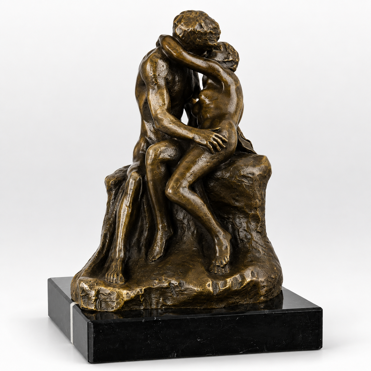 Embracing Lovers Sculpture | Handcrafted Bronze Decor | Gift Idea