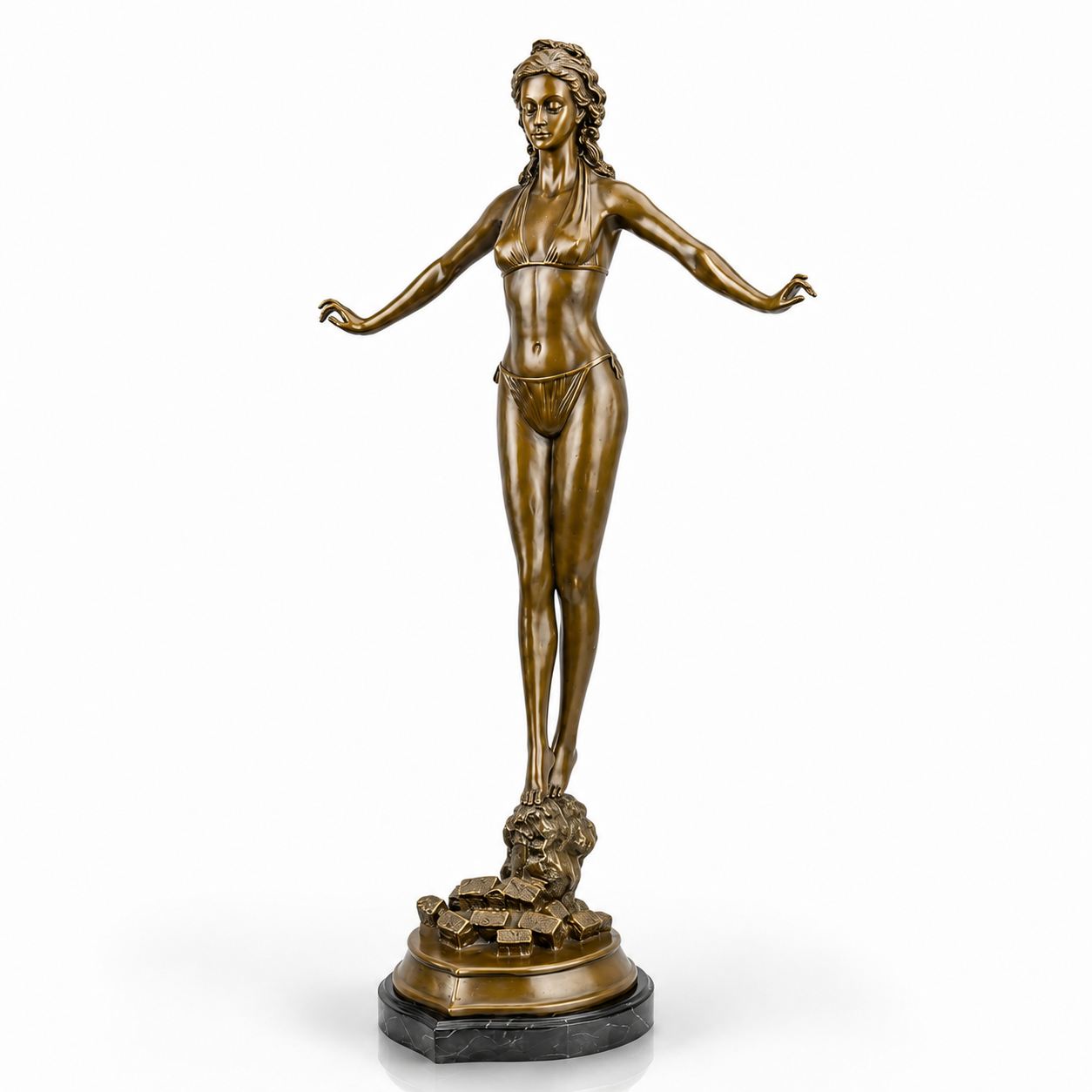 Woman in Bikini | Handcrafted Bronze Decor | Unique Home Accent