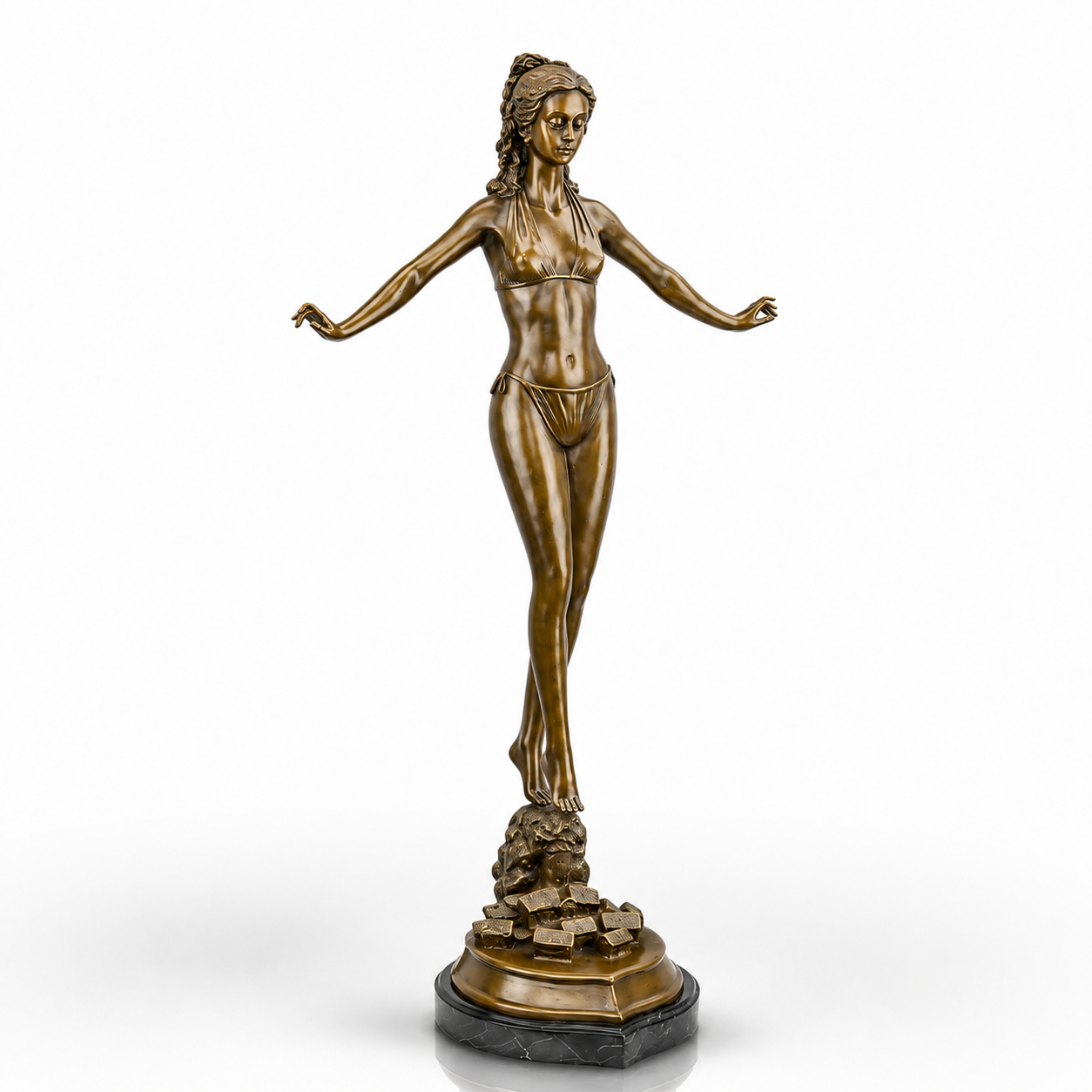 Woman in Bikini | Handcrafted Bronze Decor | Unique Home Accent