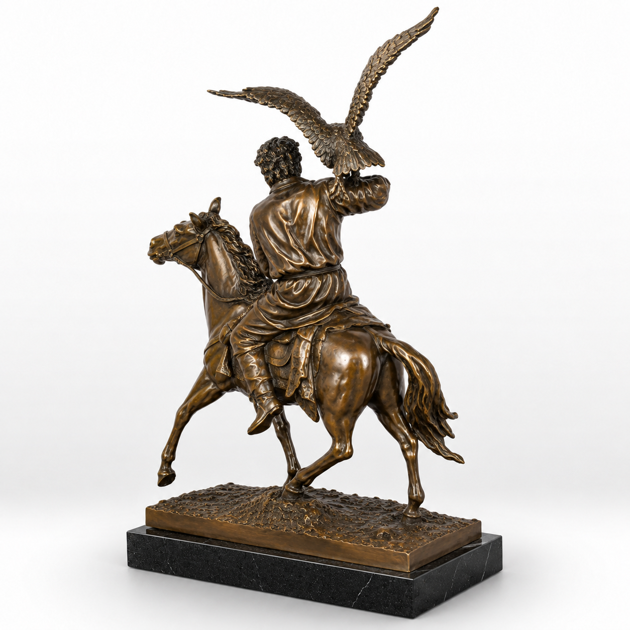 Tsar's Falconer | Handcrafted Bronze Decor | Unique Home Accent