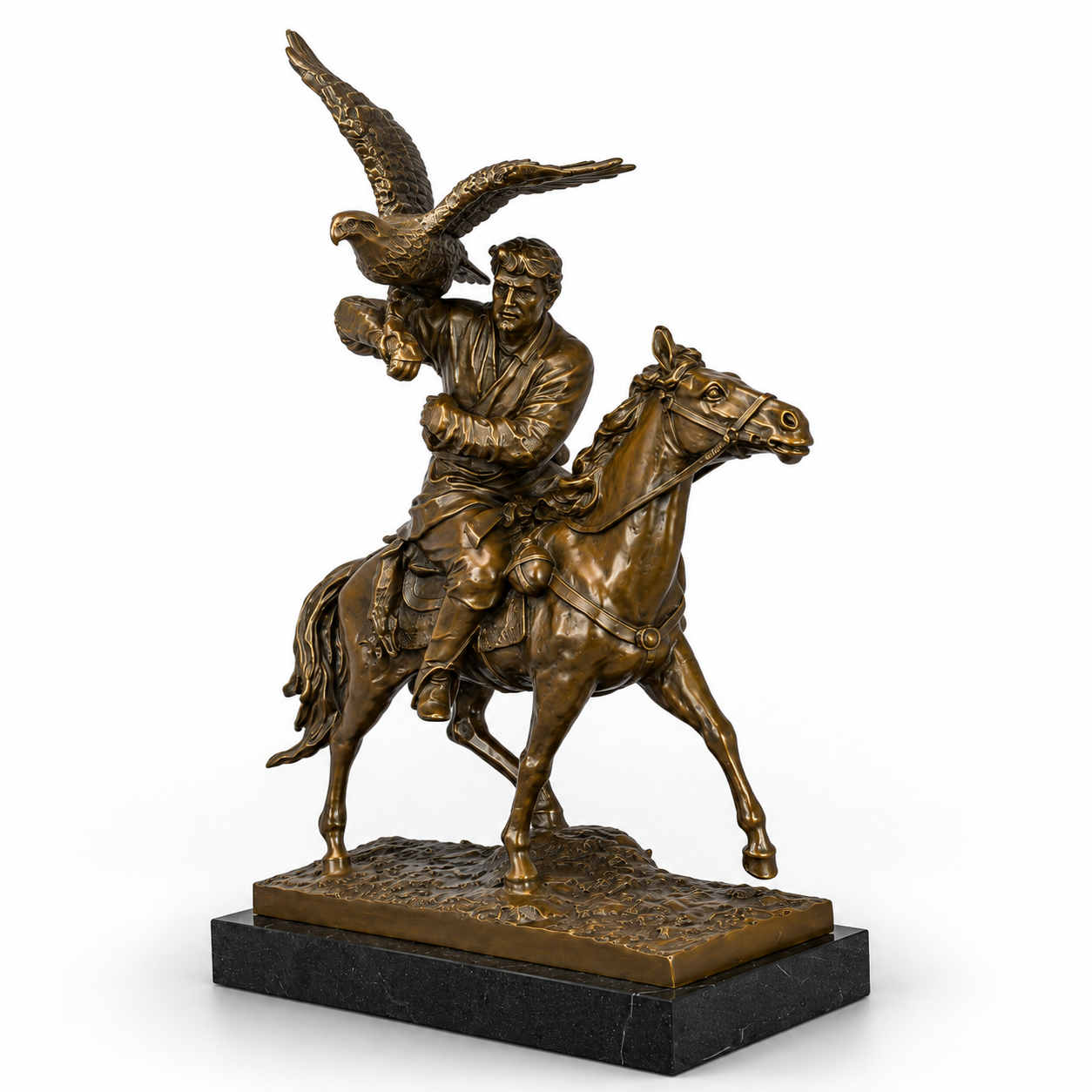 Tsar's Falconer | Handcrafted Bronze Decor | Unique Home Accent