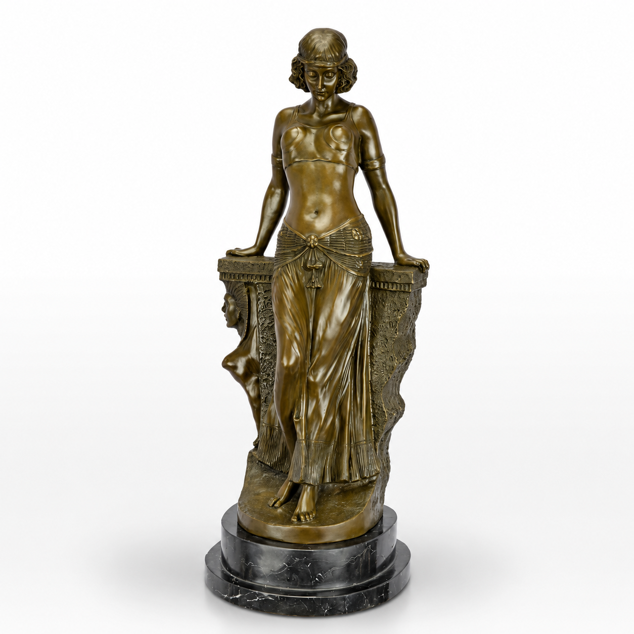 Egyptian Woman Statue | Handcrafted Bronze Decor
