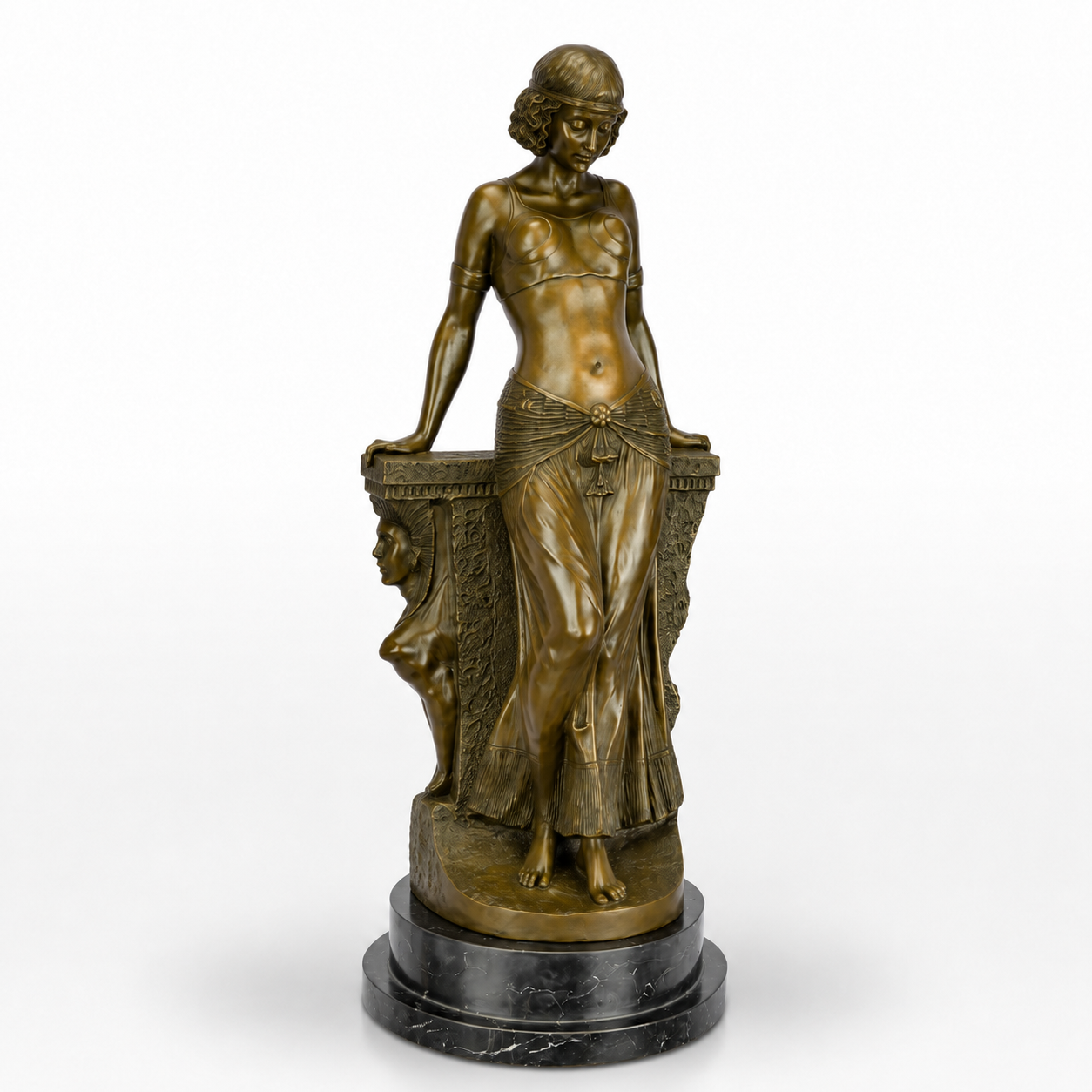 Egyptian Woman Statue | Handcrafted Bronze Decor