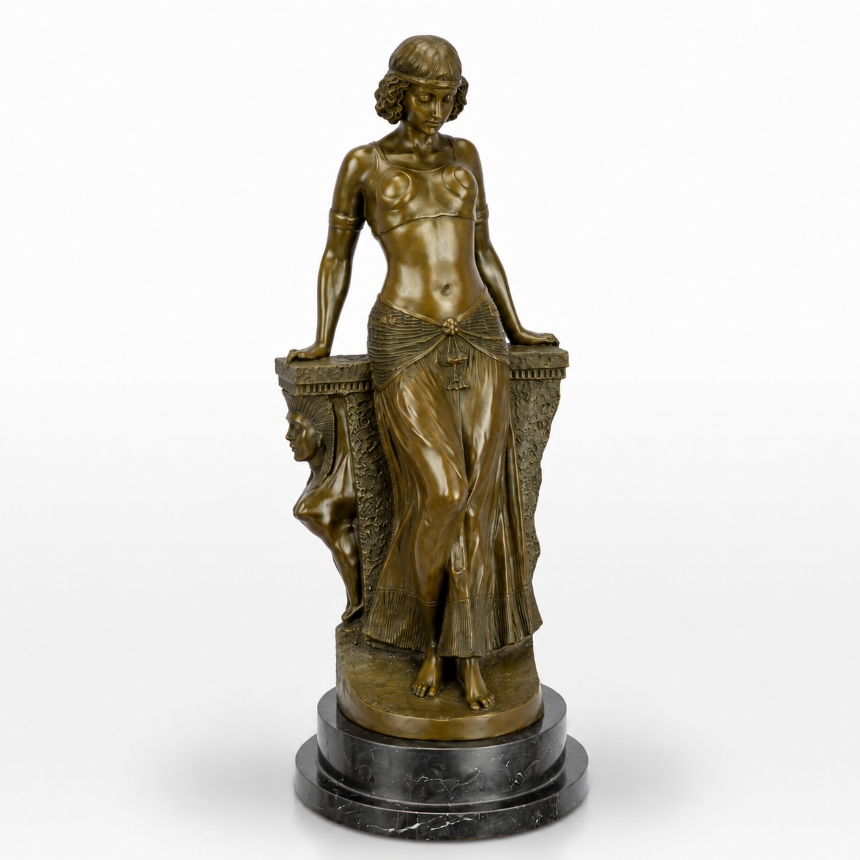 Egyptian Woman Statue | Handcrafted Bronze Decor