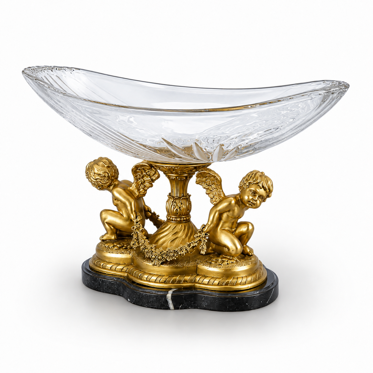 Bronze Mounted Glass Bowl | Handcrafted Bronze Decor | Unique Home