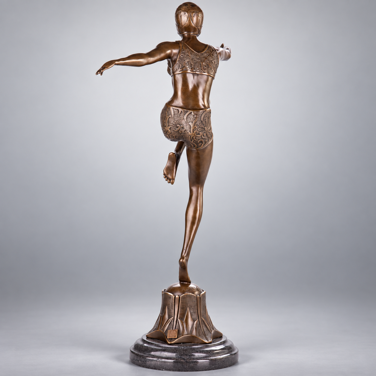 Con Brio Dancer Art Deco Bronze Sculpture after F. Preiss