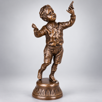 Boy with Bird Bronze Sculpture