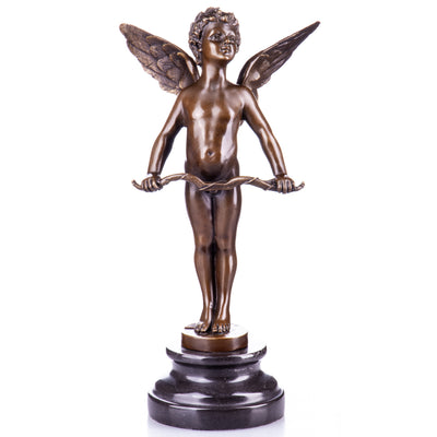 Winged Cupid Archer Statue | Handcrafted Bronze Decor