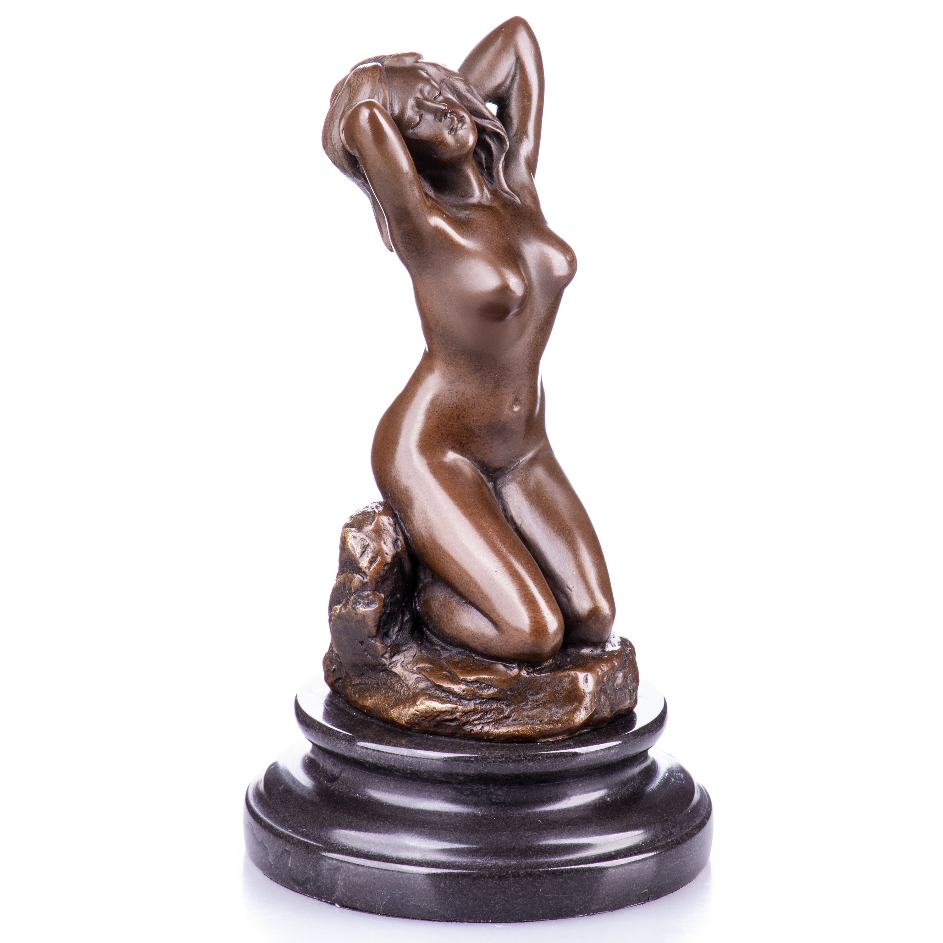 Female Nude Bronze Sculpture – Seated Figure