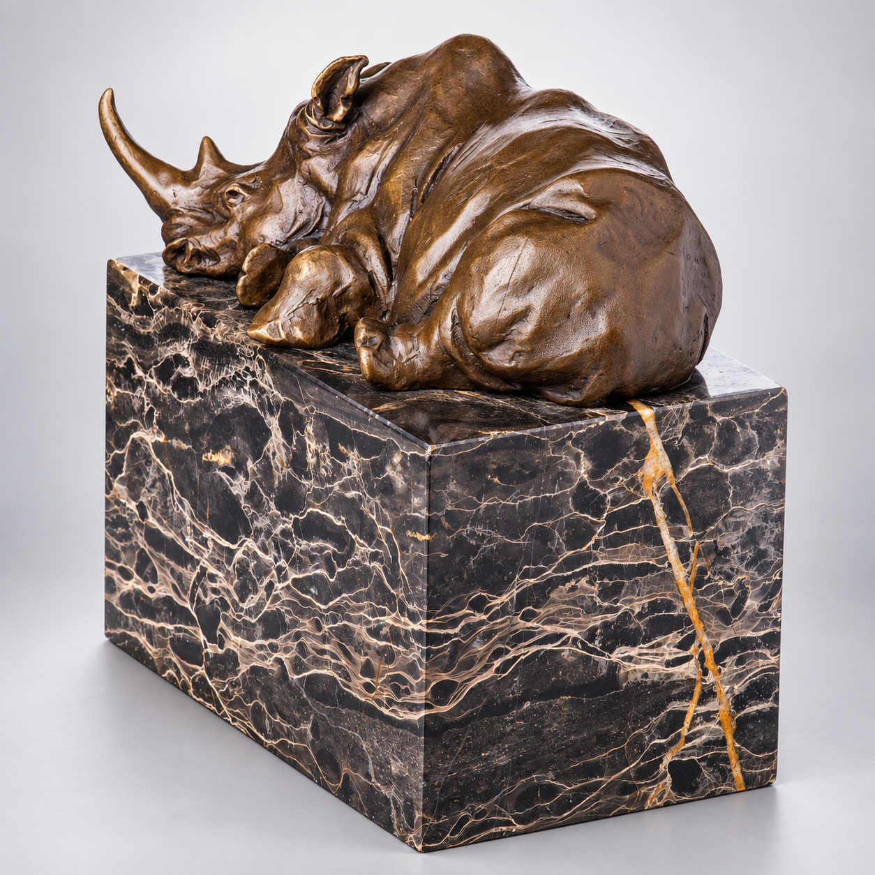 Rhinoceros Bronze Sculpture – Small – view 2