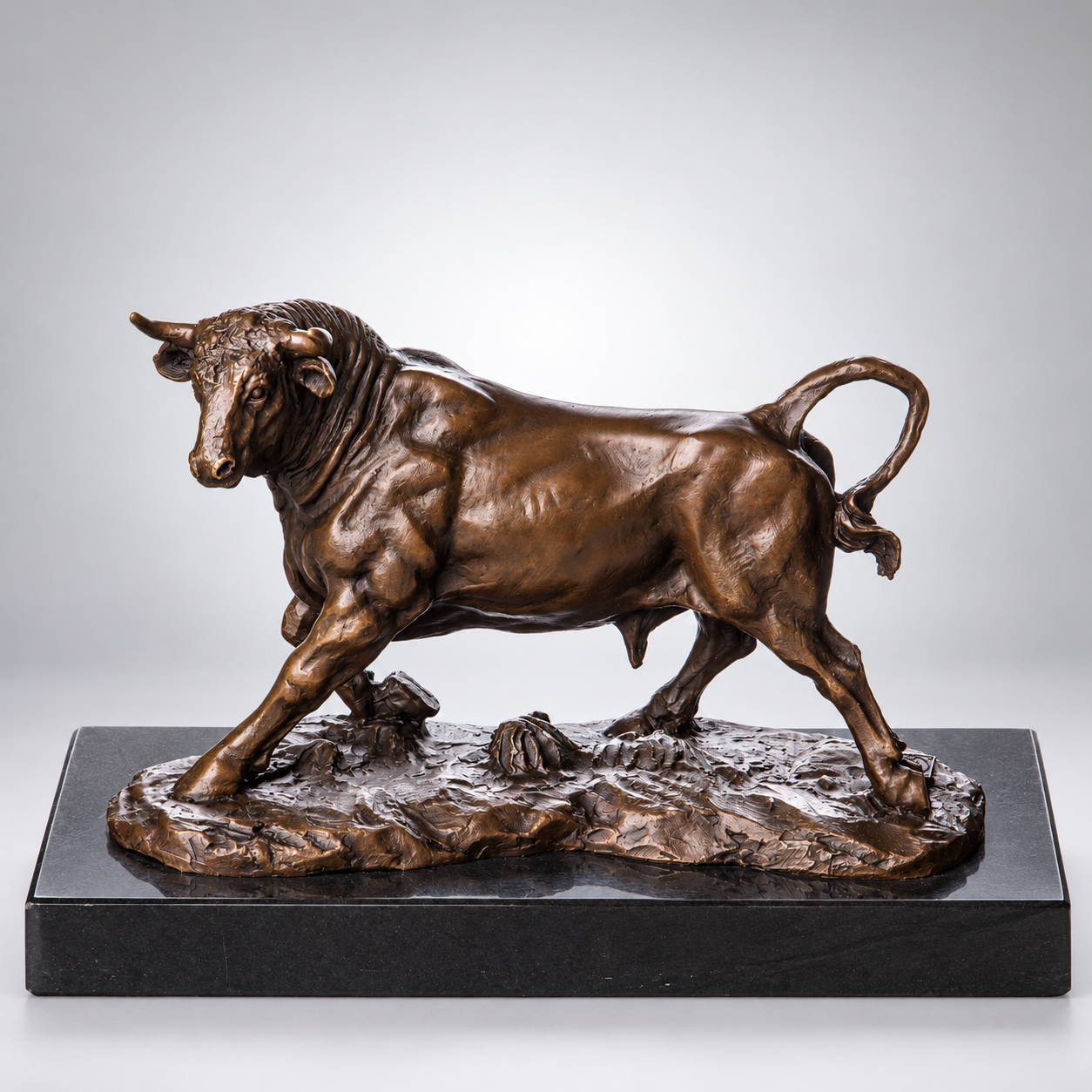 Bull Bronze Sculpture – Small – view 1