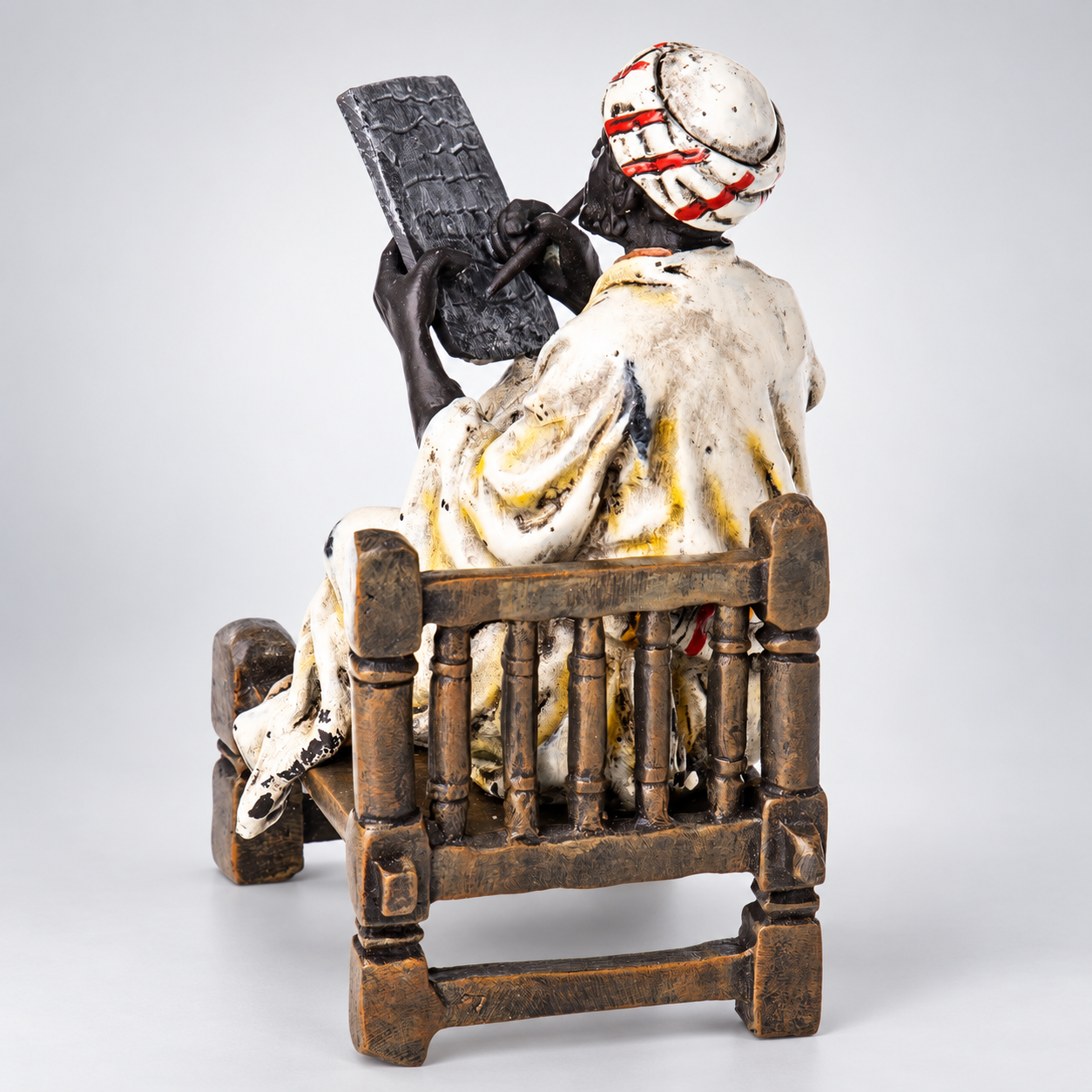 Writing Arab on Chair Vienna Bronze Figurine – Cold Painted