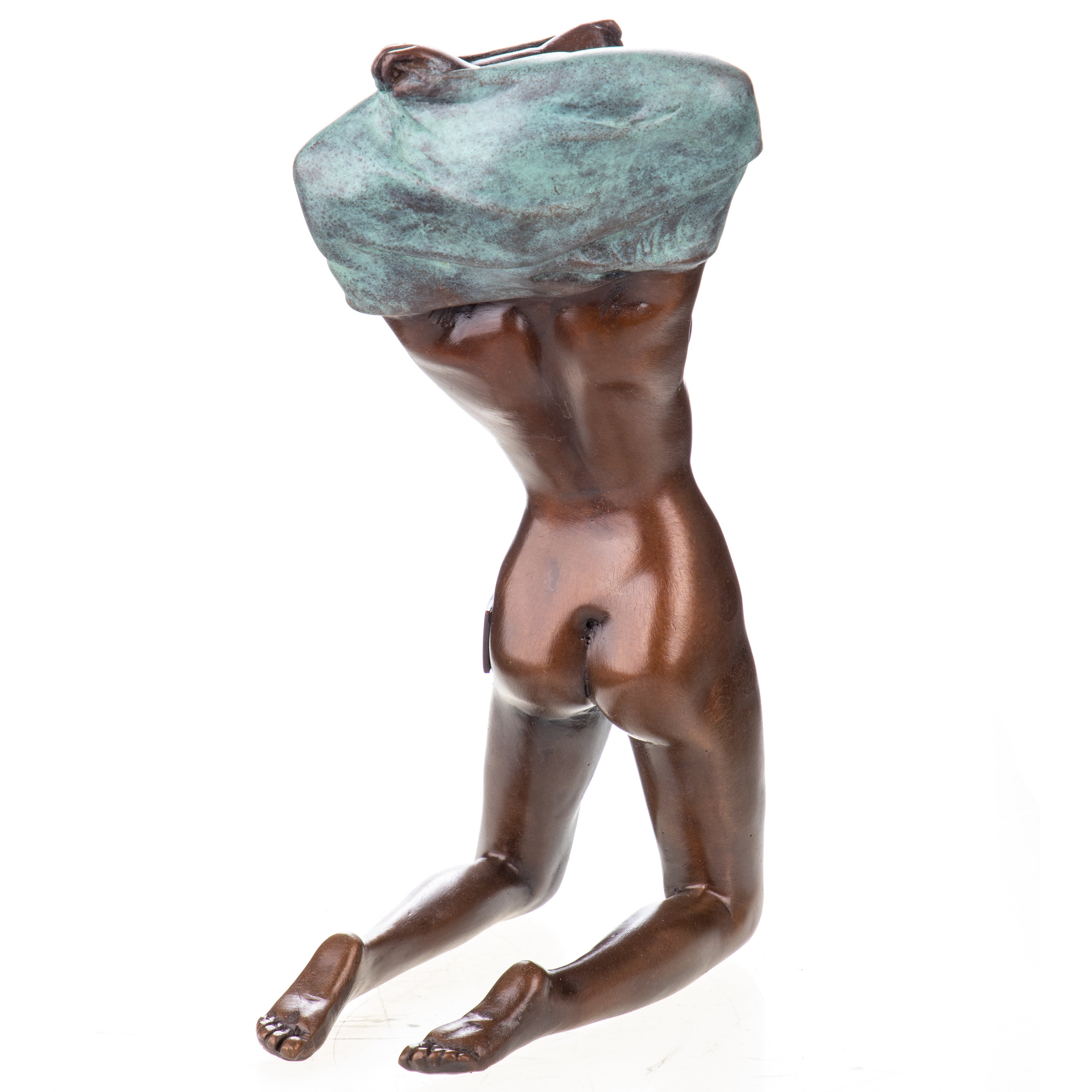 Female Nude Modern Bronze Sculpture with Green Patina
