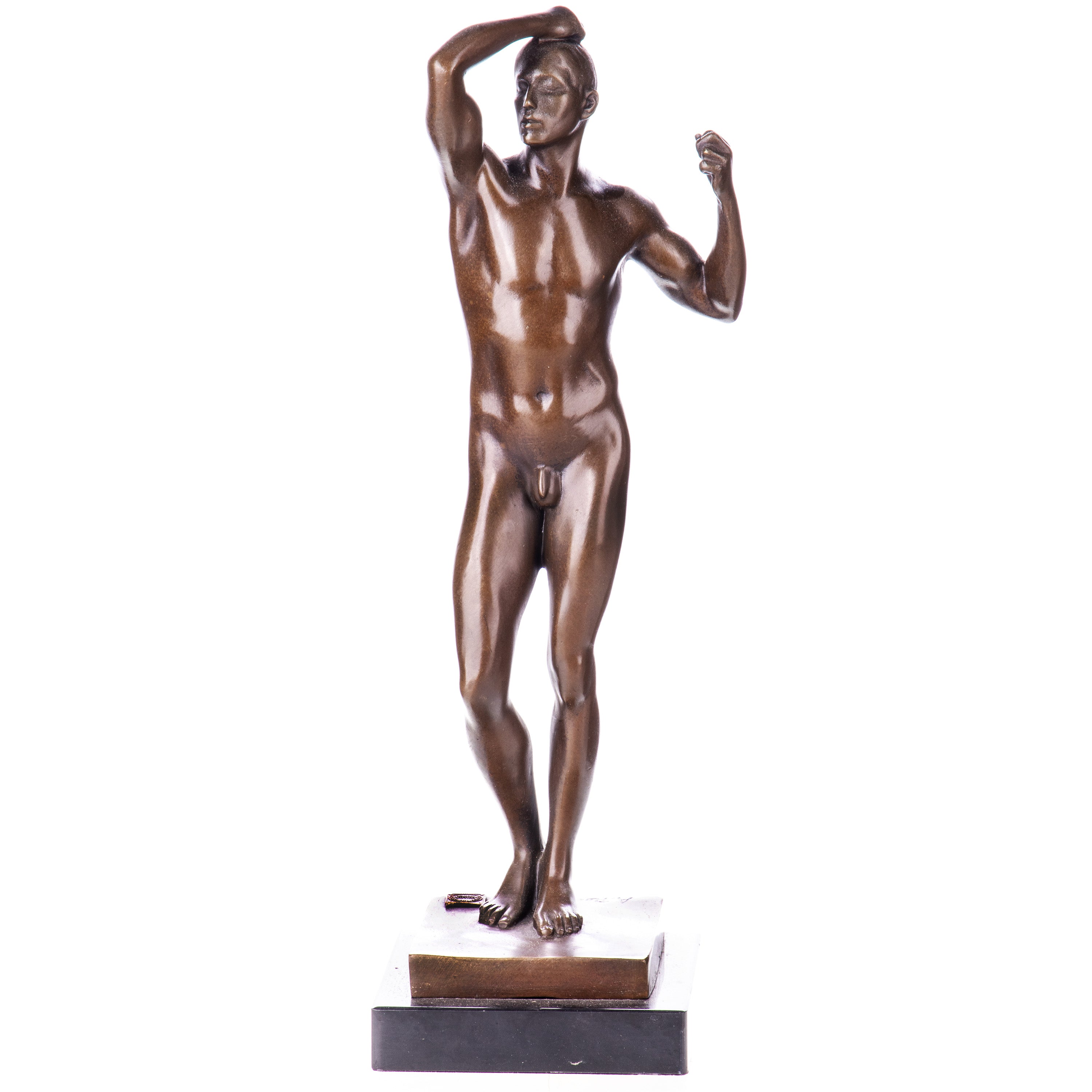The Age of Bronze Male Nude Sculpture after Rodin – view 1