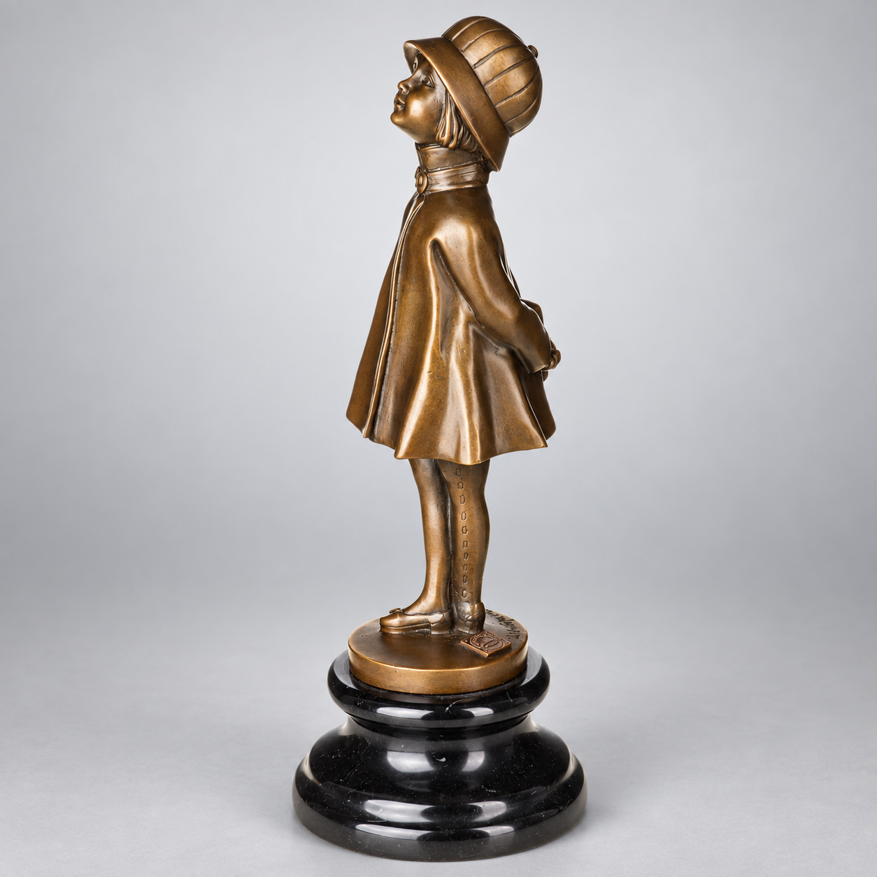 Girl with Bag Art Deco Bronze Sculpture