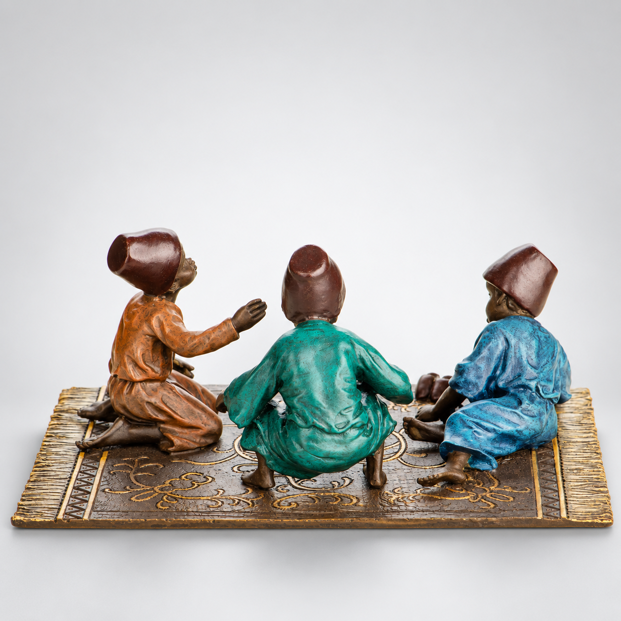 Children Playing Dice Vienna Bronze Figurine – Cold Painted