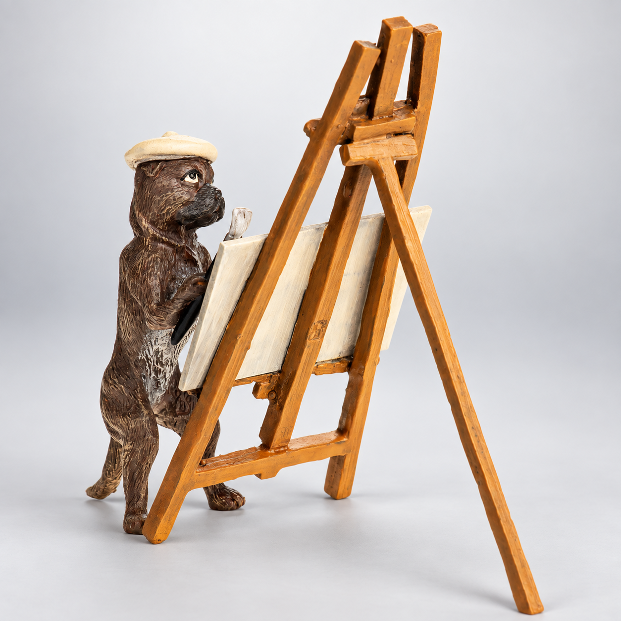 Painter Dog with Easel Vienna Bronze Figurine – Cold Painted