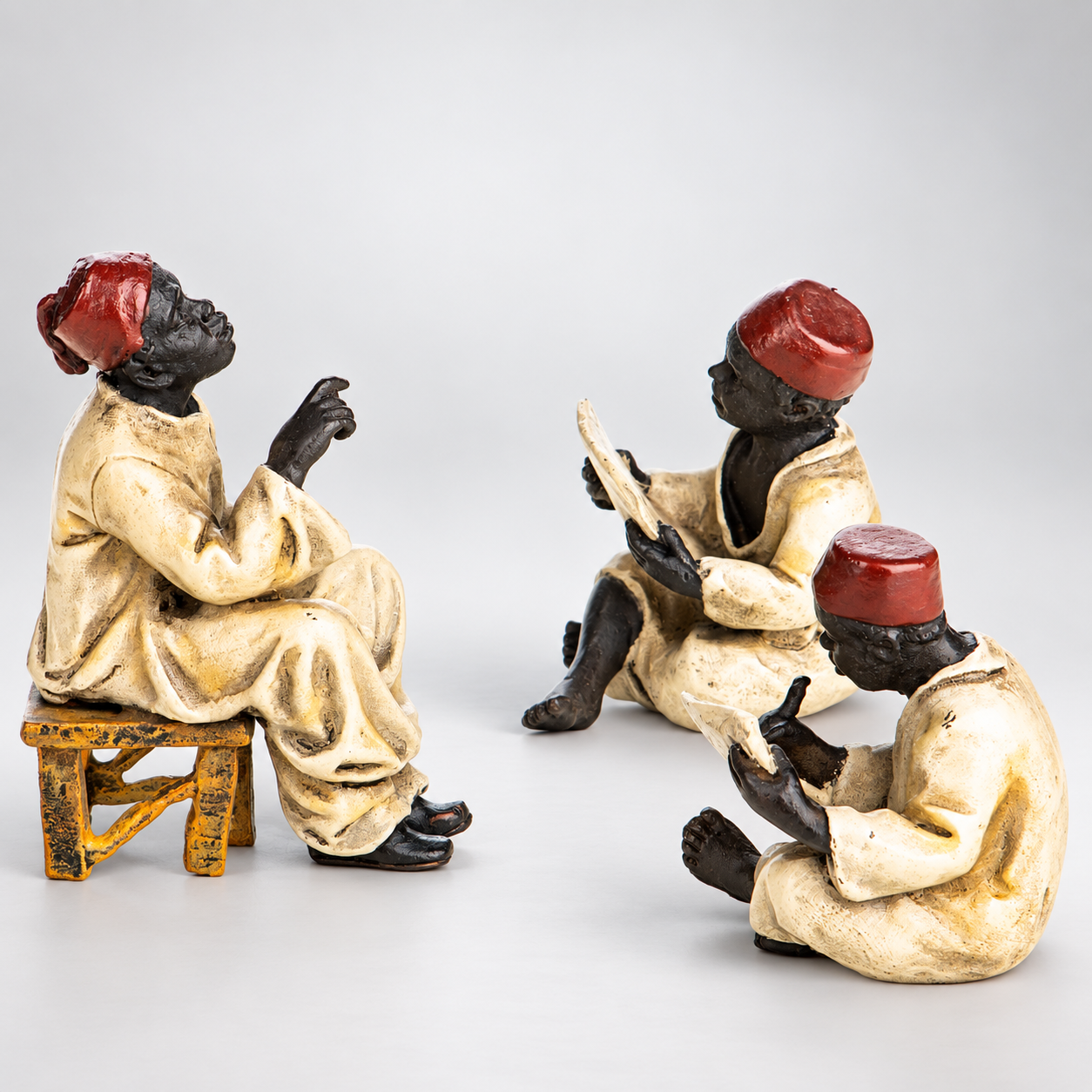 Teacher with Pupils Vienna Bronze Figurines – Cold Painted Set of 3 – view 1