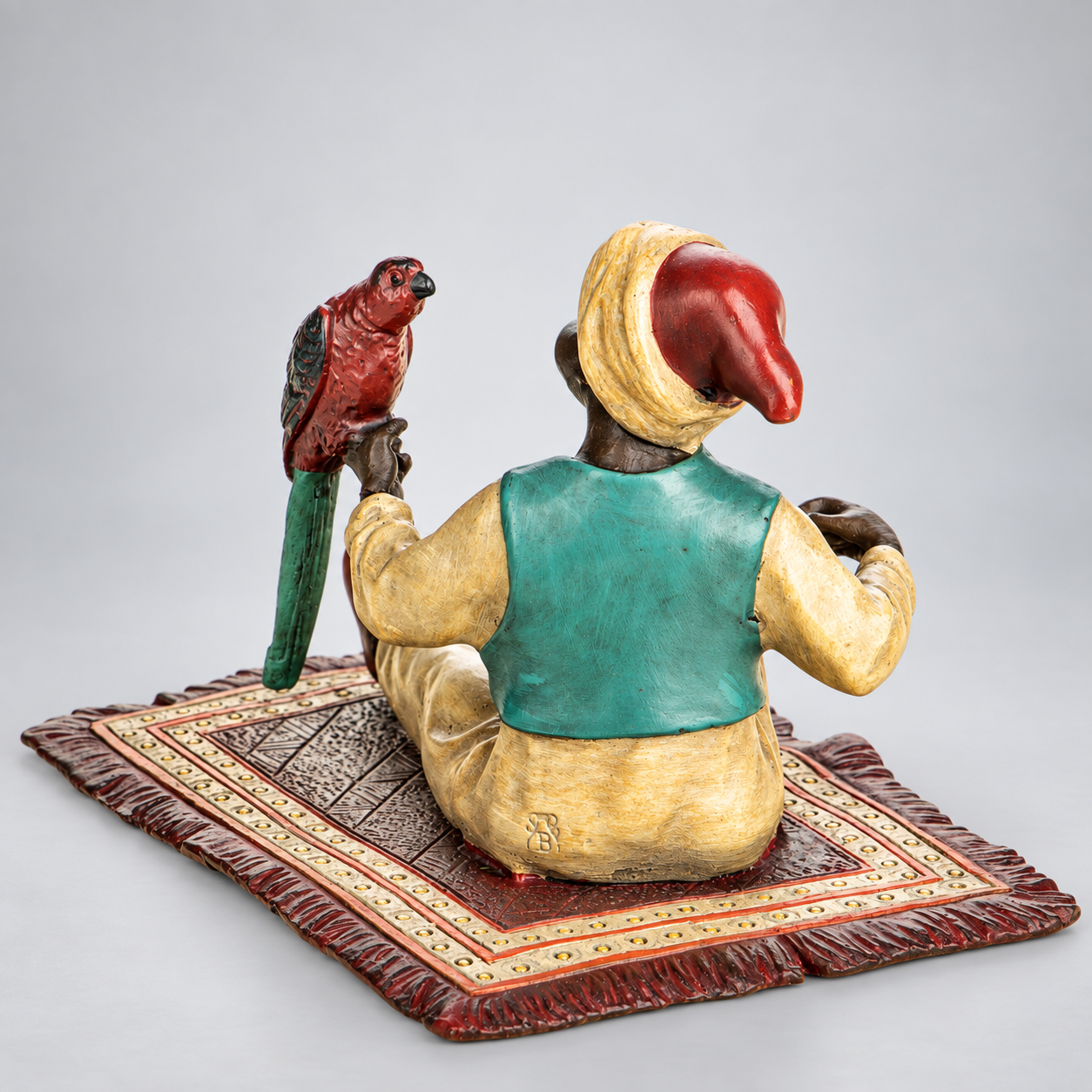Boy with Parrot Vienna Bronze Figurine – Cold Painted