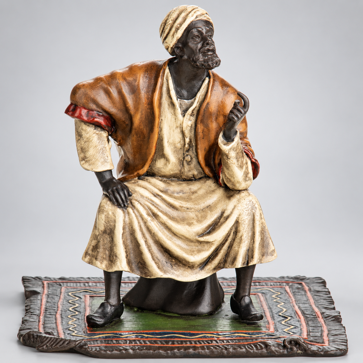 Seated Arab Vienna Bronze Figurine – Cold Painted