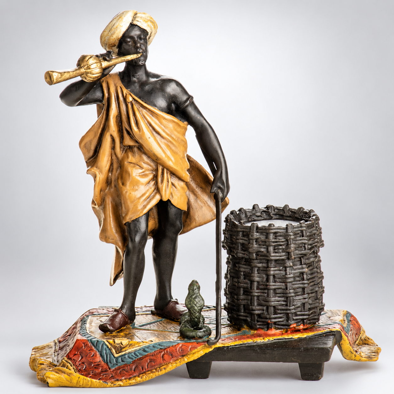Snake Charmer Vienna Bronze Figurine – Cold Painted
