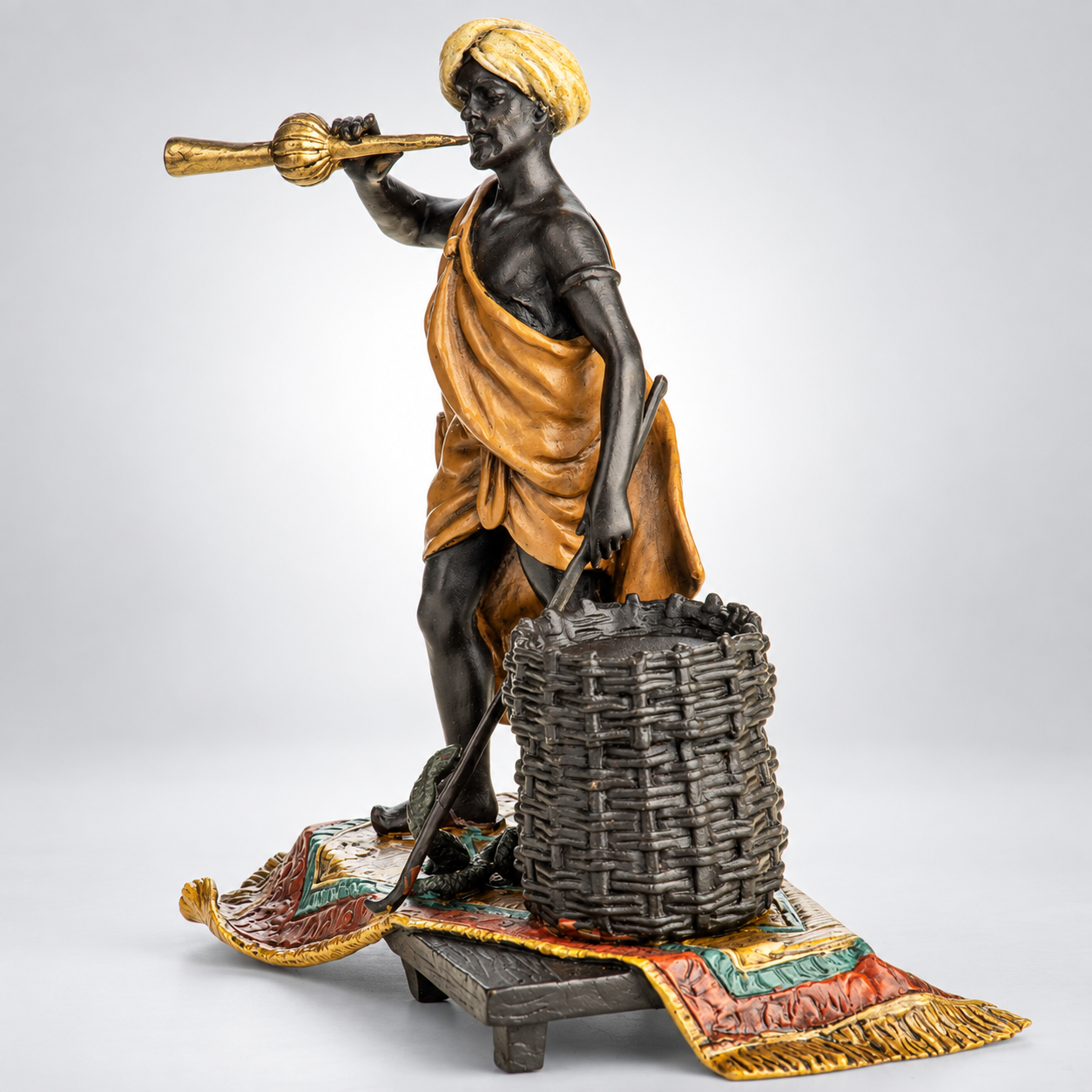 Snake Charmer Vienna Bronze Figurine – Cold Painted