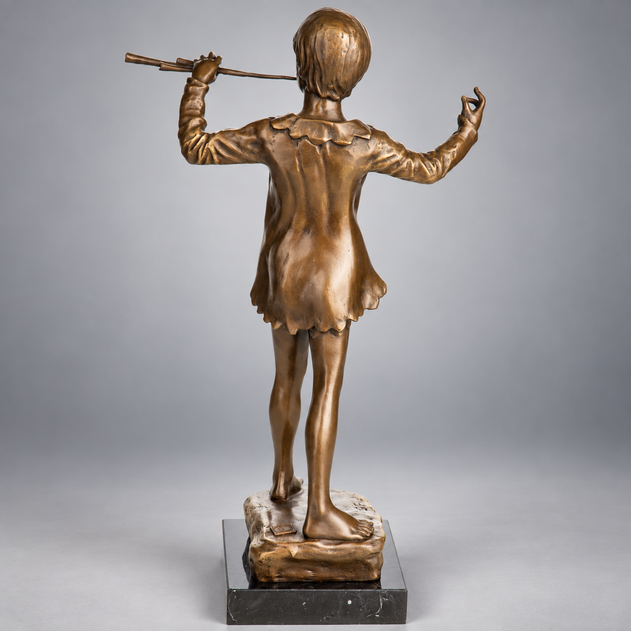 Boy with Flute Bronze Sculpture