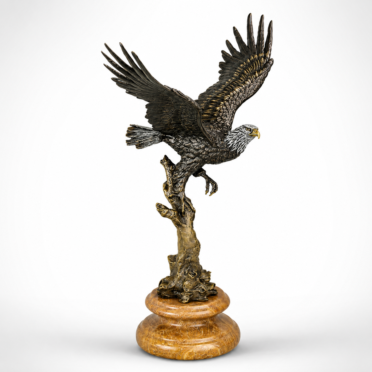 Flying Eagle Sculpture | Handcrafted Bronze Decor