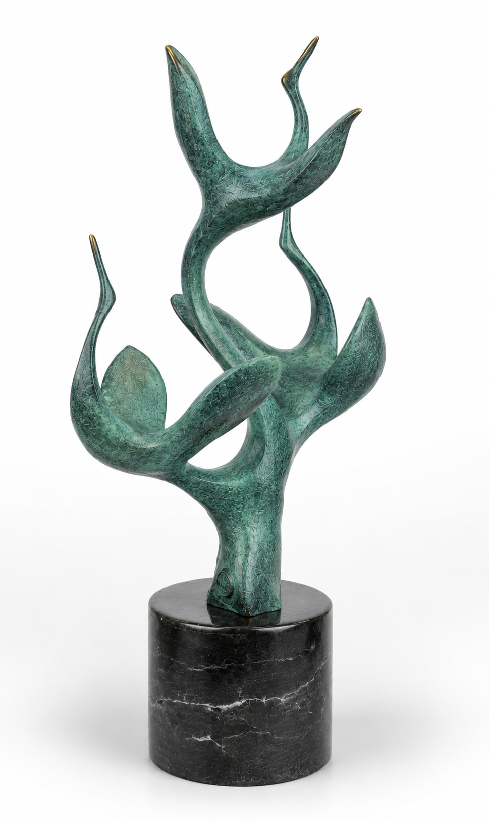 Modernist Bronze Sculpture of a Group of Cranes | Handcrafted Bronze