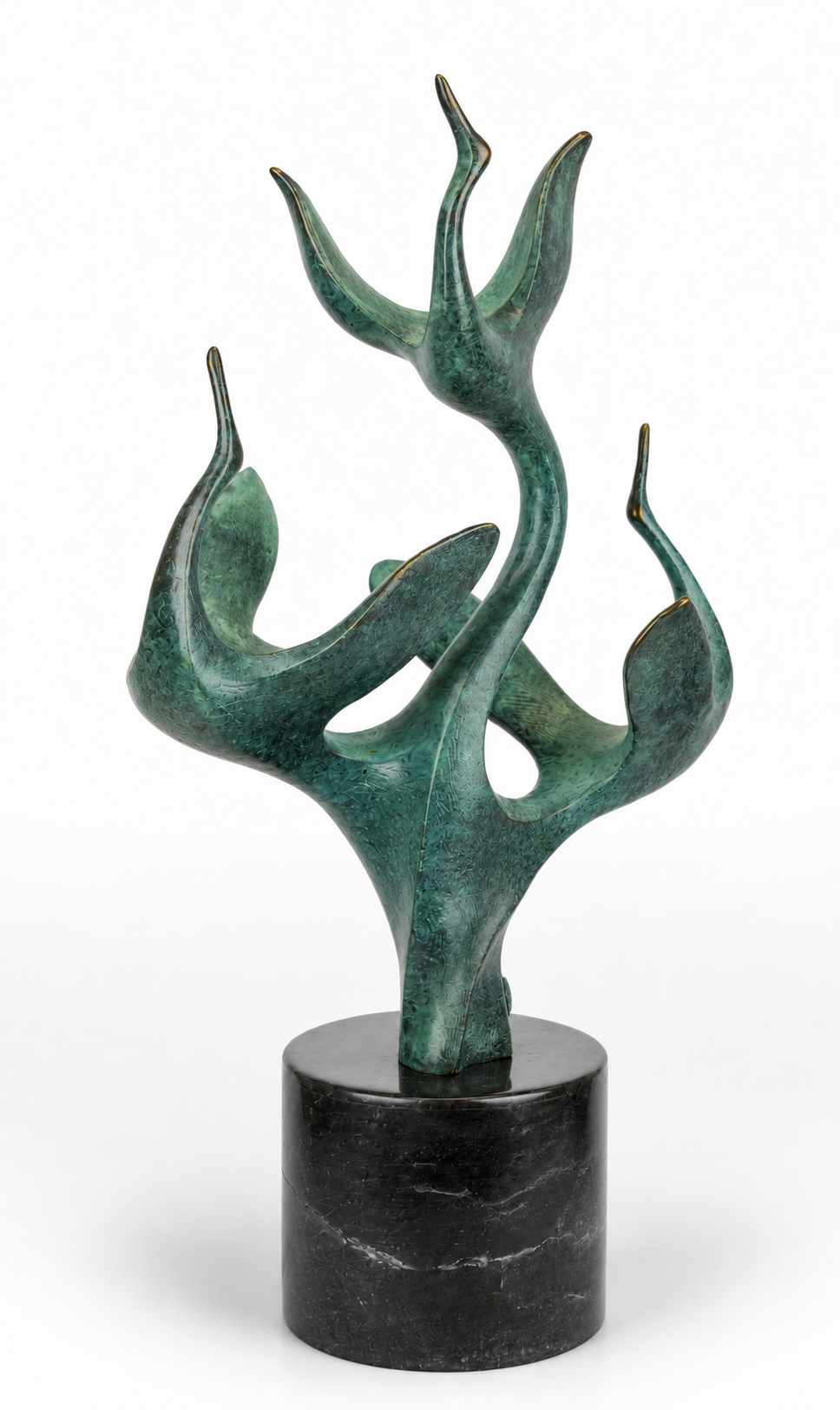 Modernist Bronze Sculpture of a Group of Cranes | Handcrafted Bronze