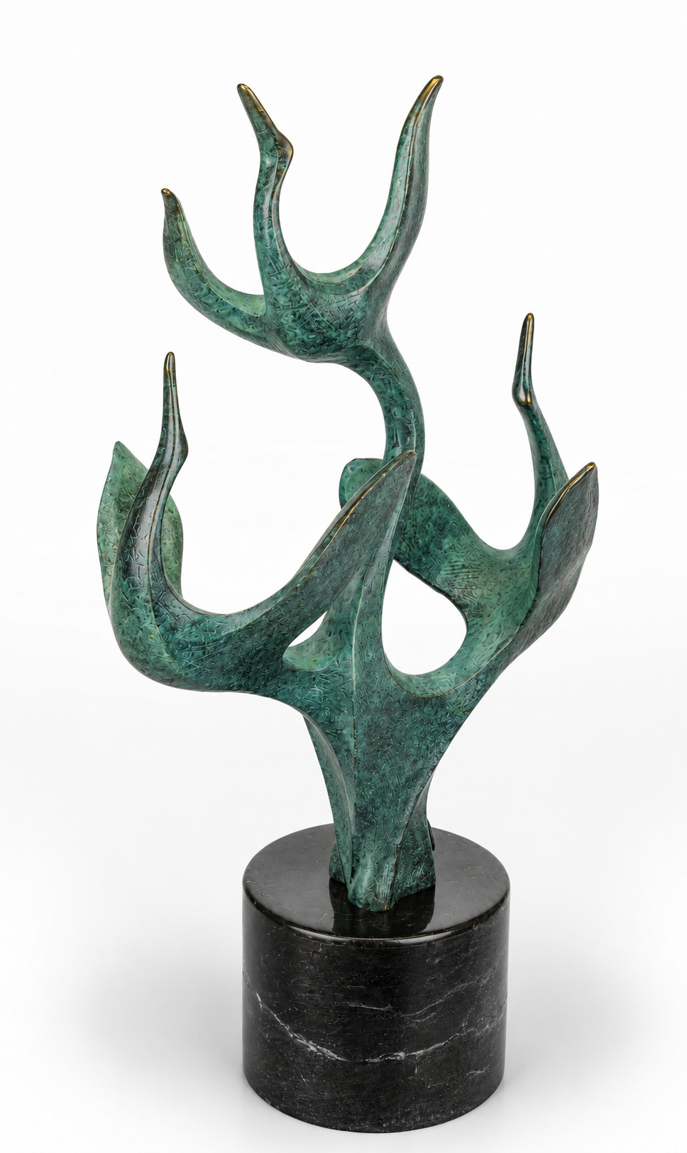 Modernist Bronze Sculpture of a Group of Cranes | Handcrafted Bronze