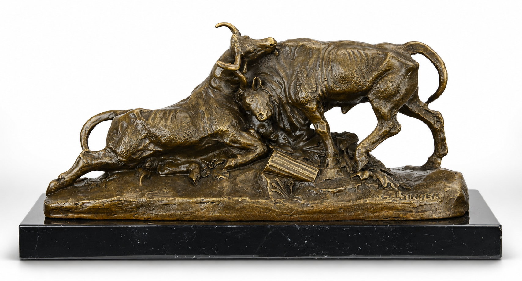 Fighting Bulls | Animal Sculptures | Home Decor | Handcrafted