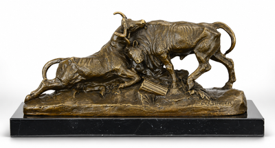 Fighting Bulls | Animal Sculptures | Home Decor | Handcrafted
