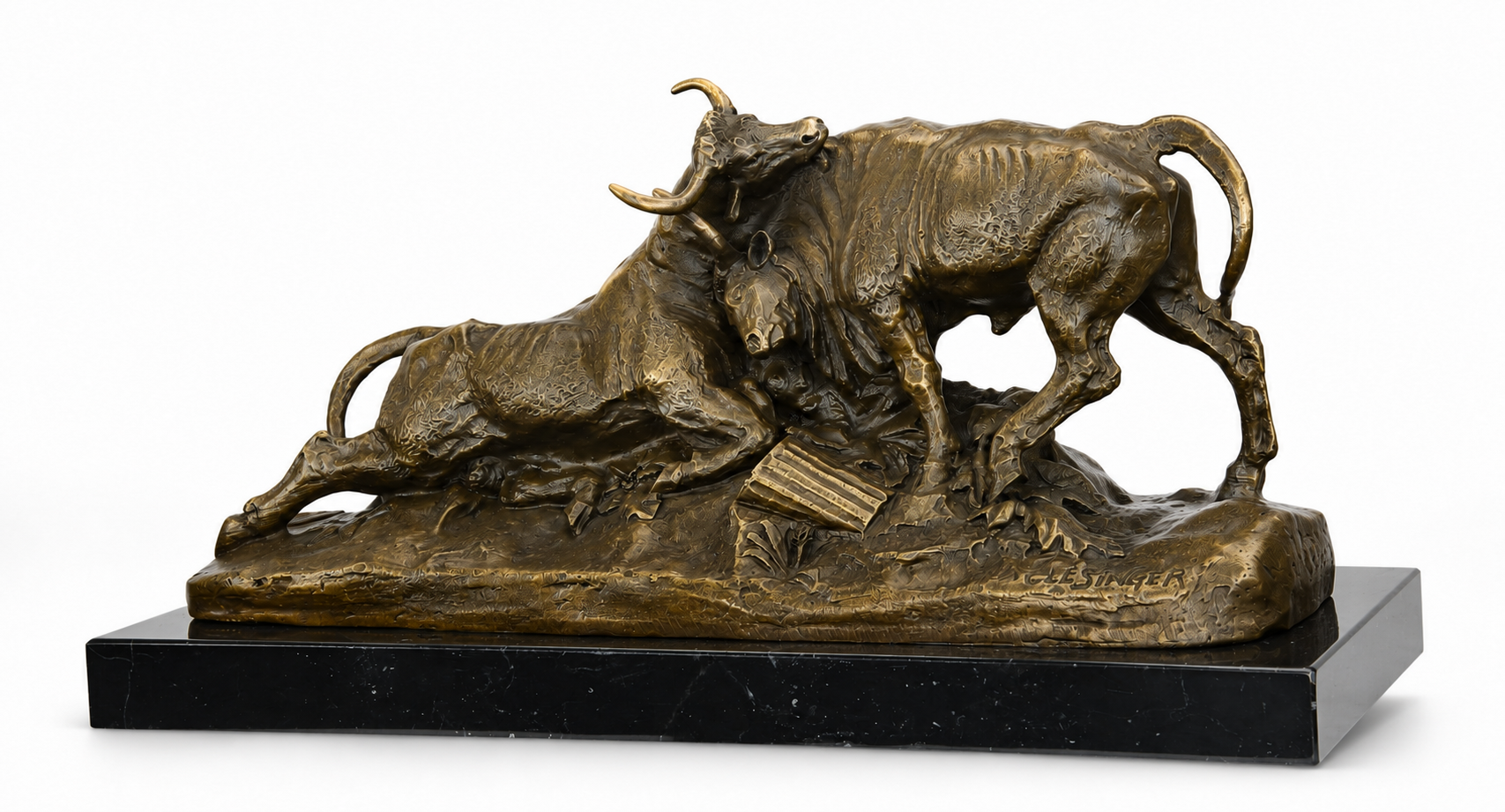 Fighting Bulls | Animal Sculptures | Home Decor | Handcrafted