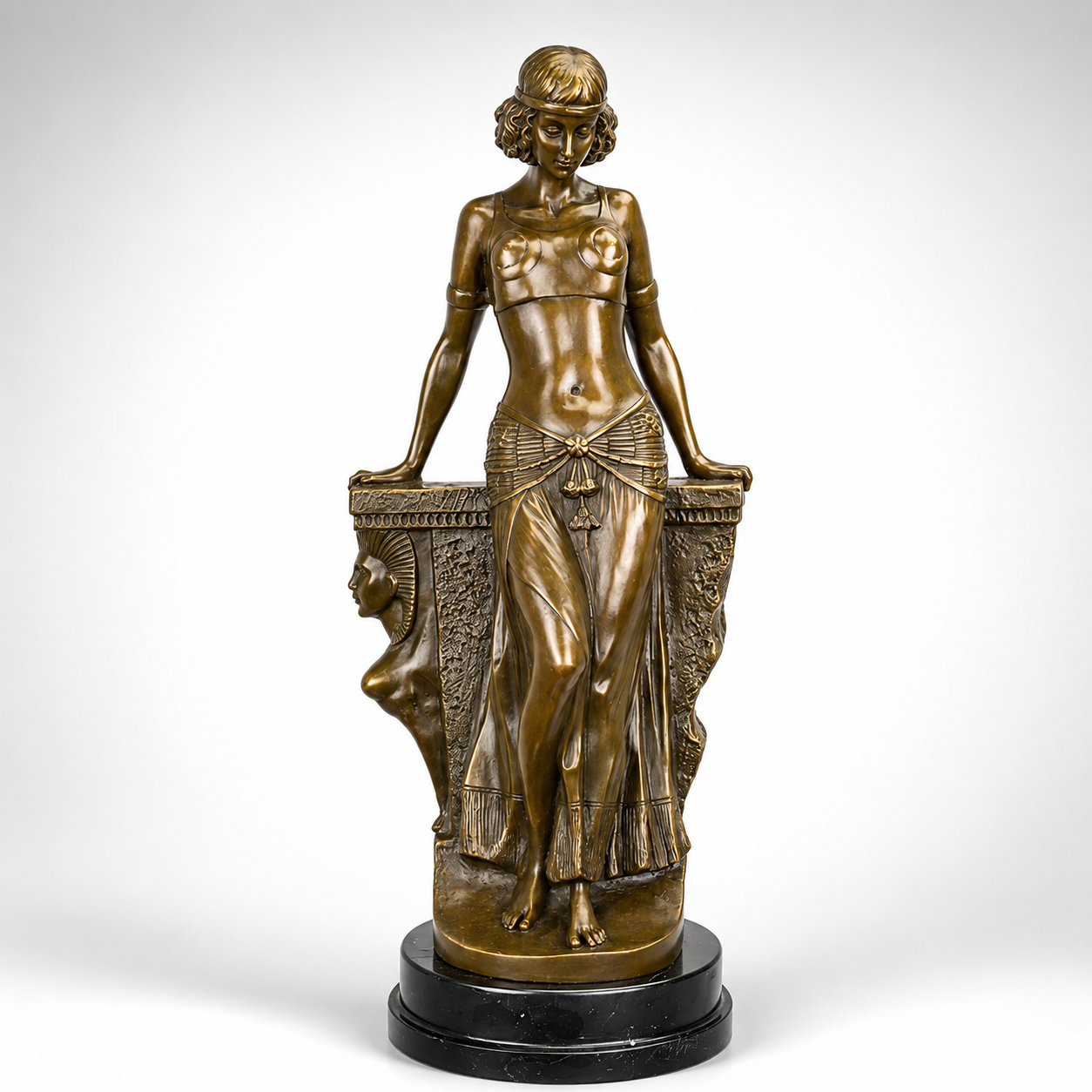 Egyptian Woman Statue | Handcrafted Bronze Decor