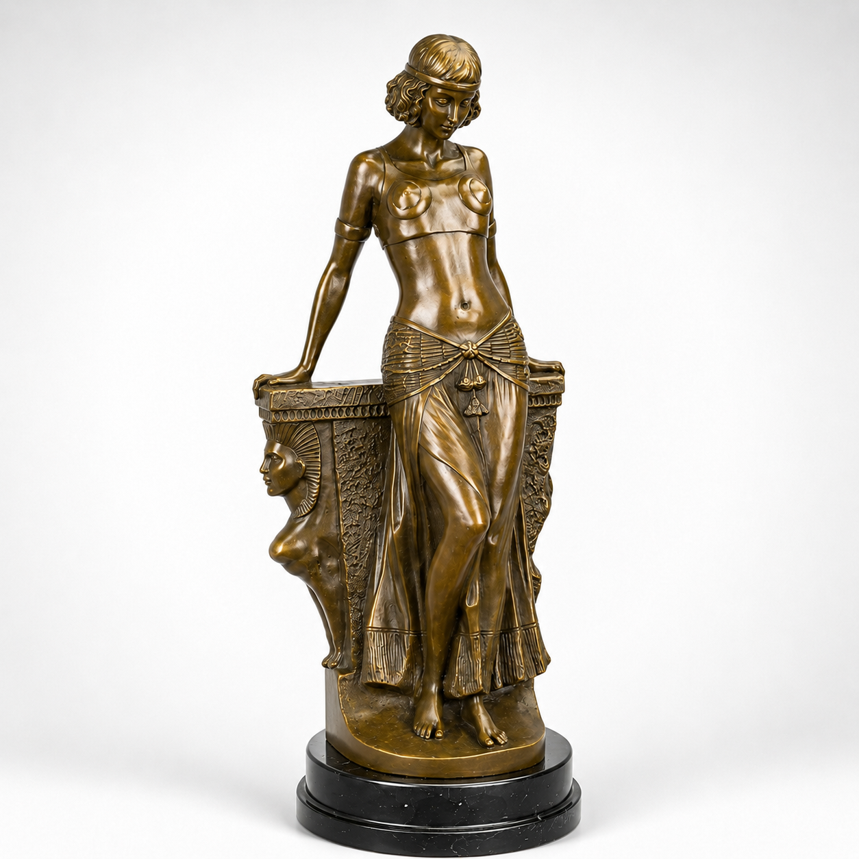 Egyptian Woman Statue | Handcrafted Bronze Decor