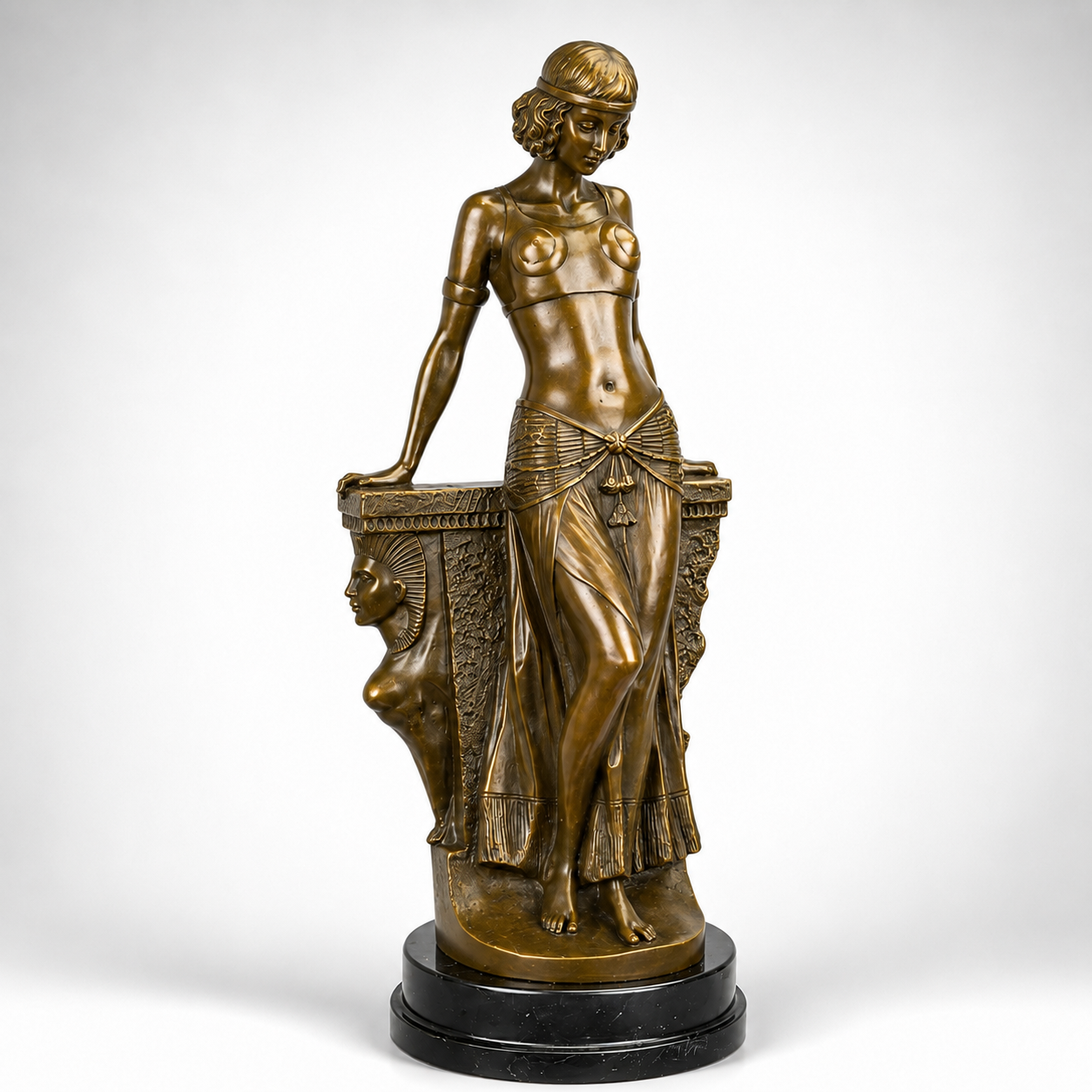 Egyptian Woman Statue | Handcrafted Bronze Decor