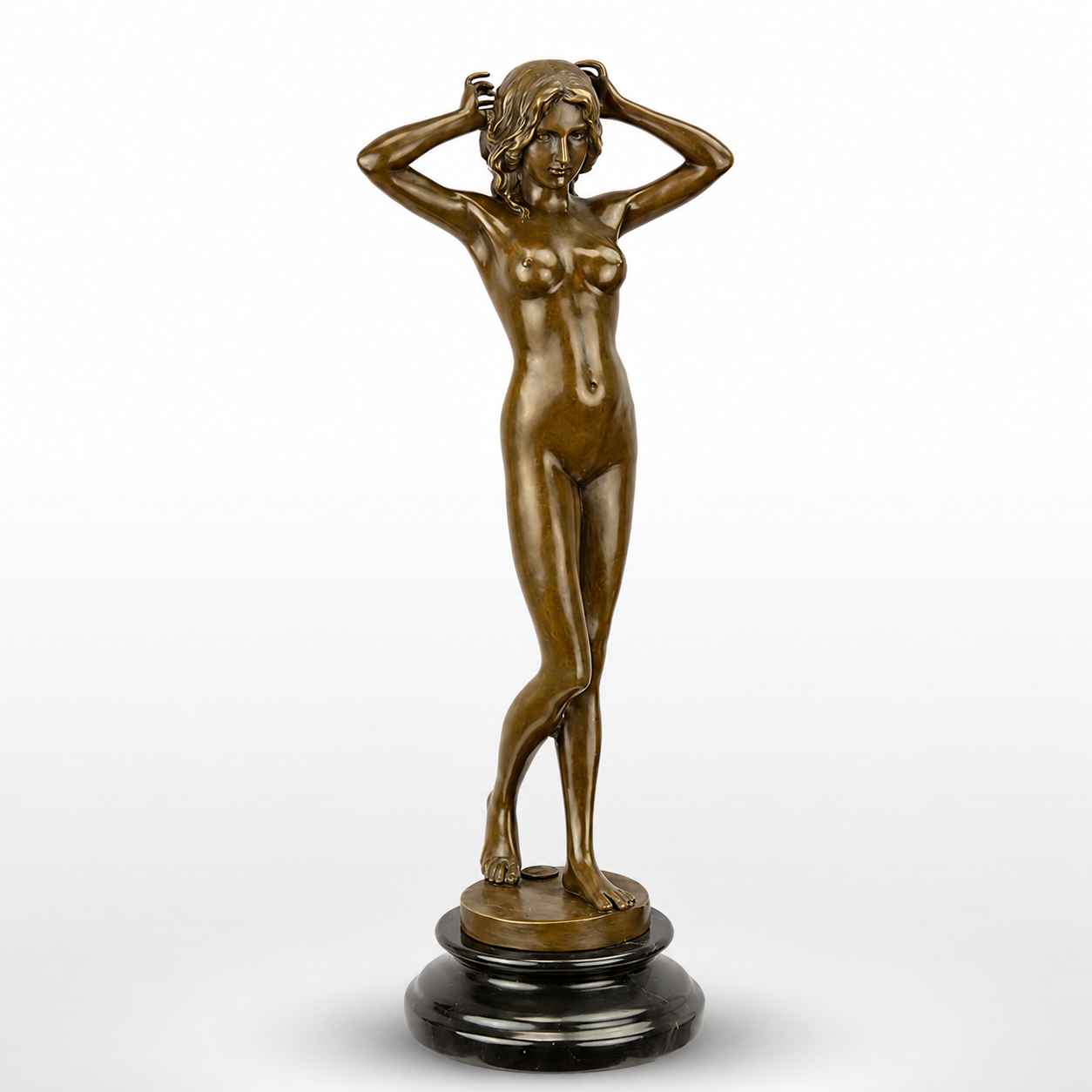Bronze Sculpture Titled 'First Shiver' – Nude Female Figure